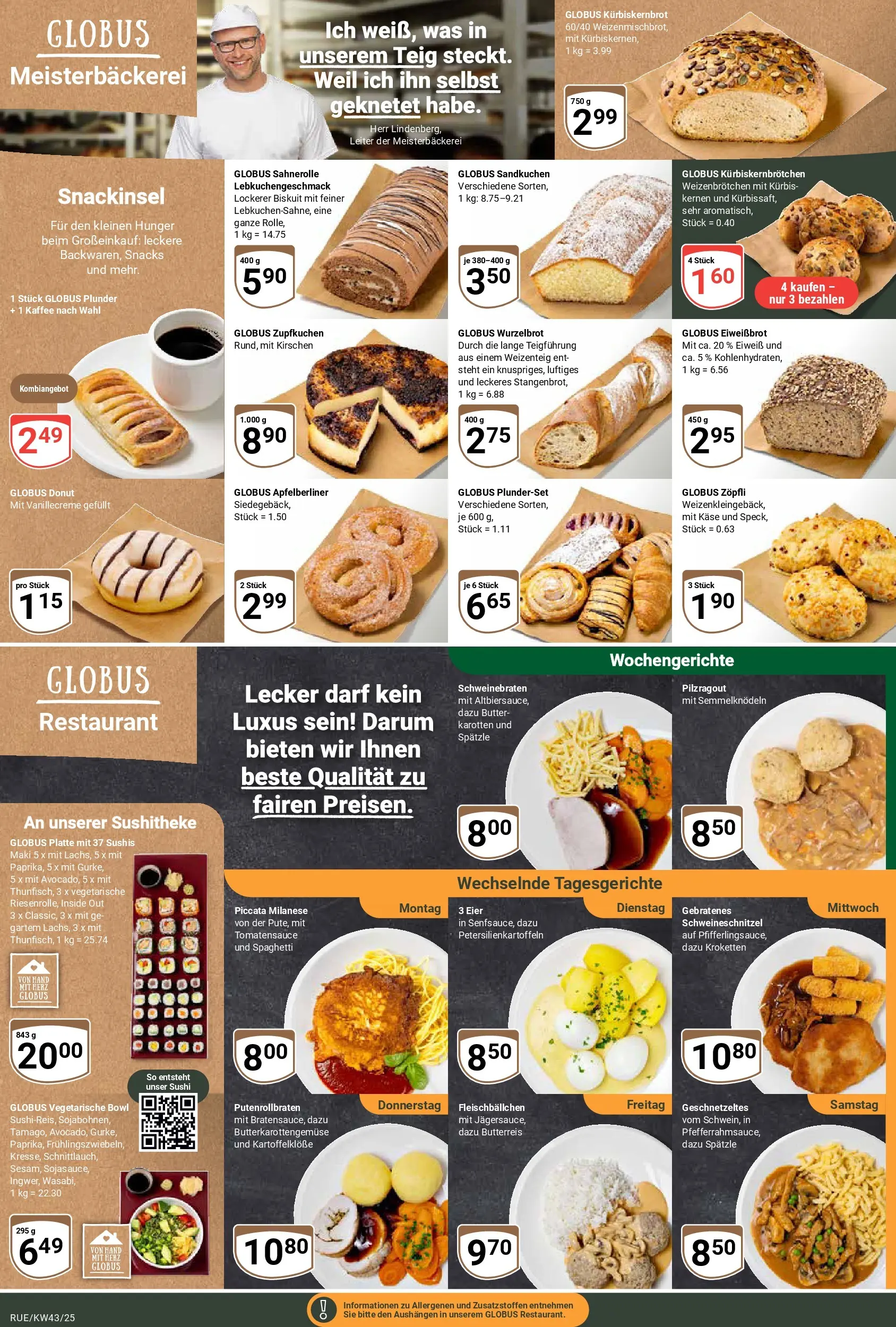 Globus prospekt Rüsselsheim	 (ab 19.10.2025) » Angebote online | Seite: 8 | Produkte: Butter, Käse, Kaffee, Kirschen