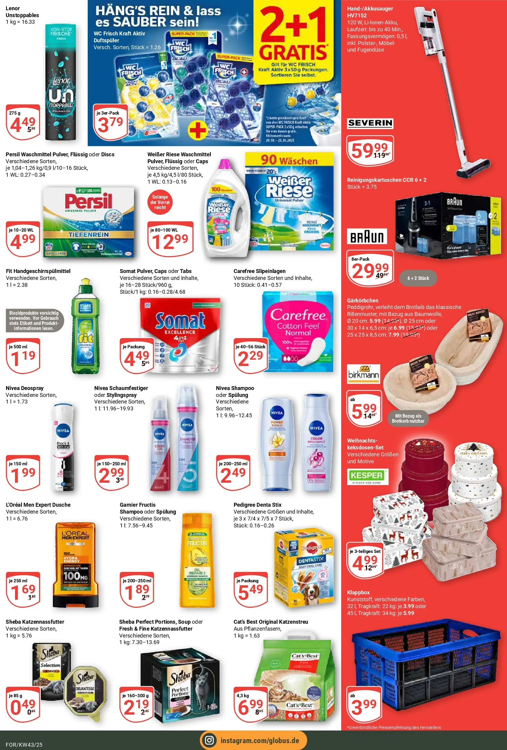 Globus prospekt Forchheim	 (ab 19.10.2025) » Angebote online | Seite: 5 | Produkte: Dusche, Spülung, Waschmittel, Deospray