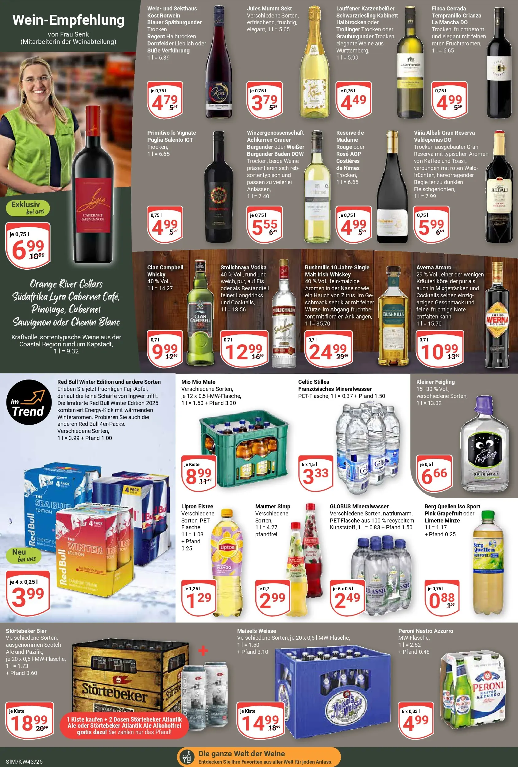 Globus prospekt Simmern	 (ab 19.10.2025) » Angebote online | Seite: 15 | Produkte: Energy, Rouge, Mineralwasser, Whiskey