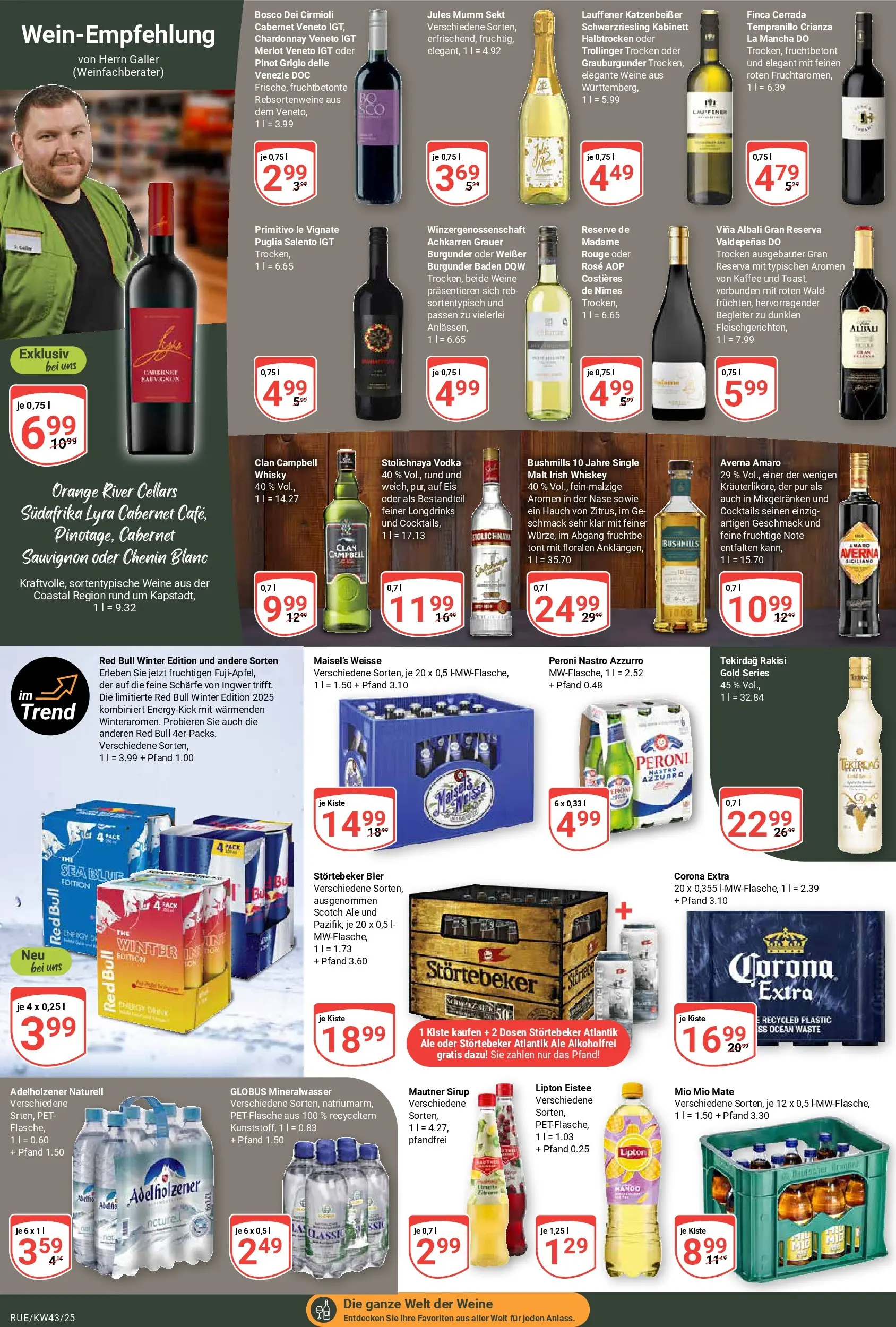 Globus prospekt Rüsselsheim	 (ab 19.10.2025) » Angebote online | Seite: 17 | Produkte: Mumm sekt, Kaffee, Sekt, Whiskey
