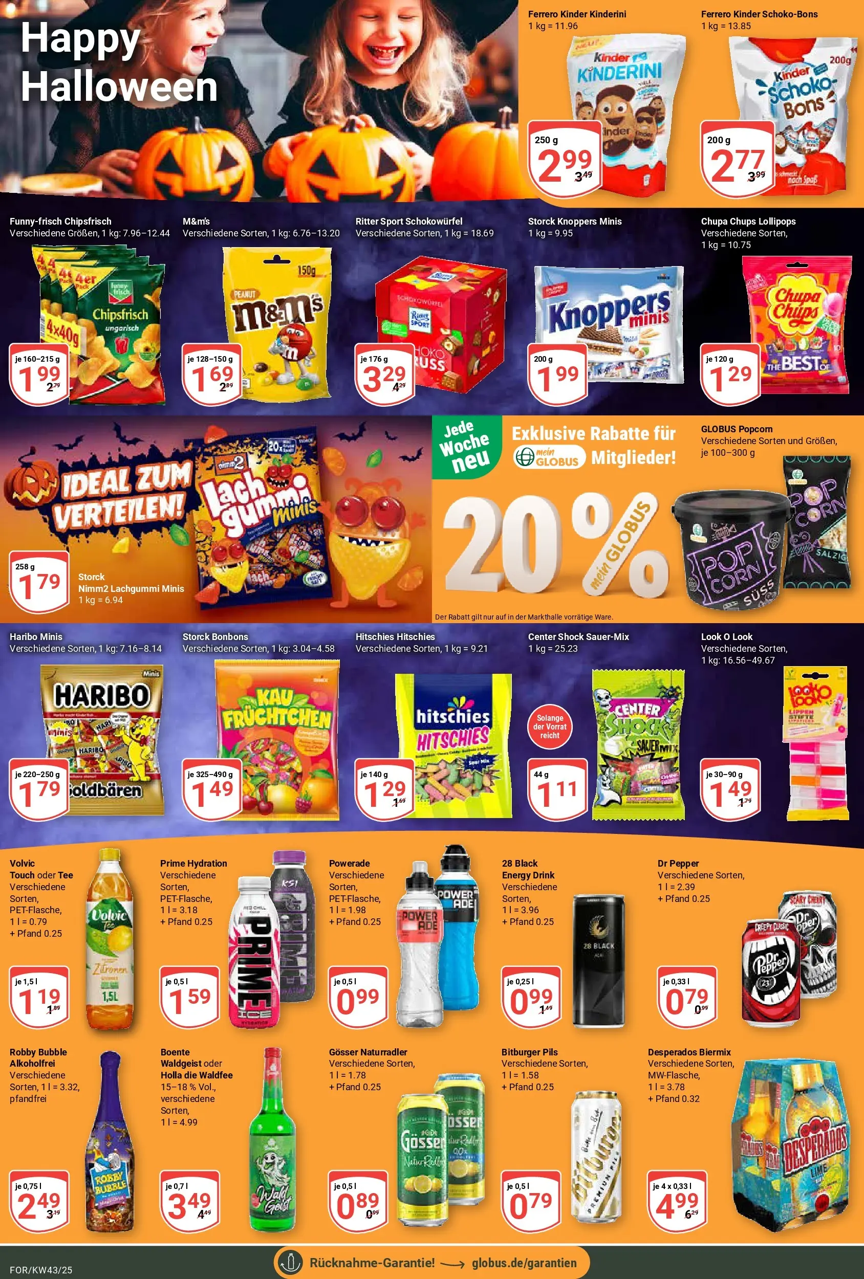 Globus prospekt Forchheim	 (ab 19.10.2025) » Angebote online | Seite: 15 | Produkte: Haribo, Ritter sport, Powerade, Volvic