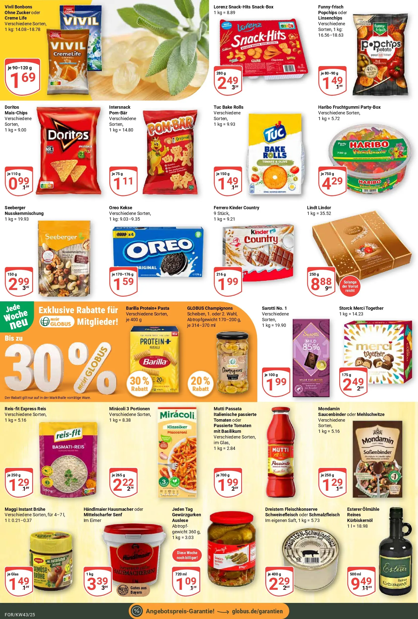 Globus prospekt Forchheim	 (ab 19.10.2025) » Angebote online | Seite: 16 | Produkte: Merci, Barilla, Lindt, Kekse