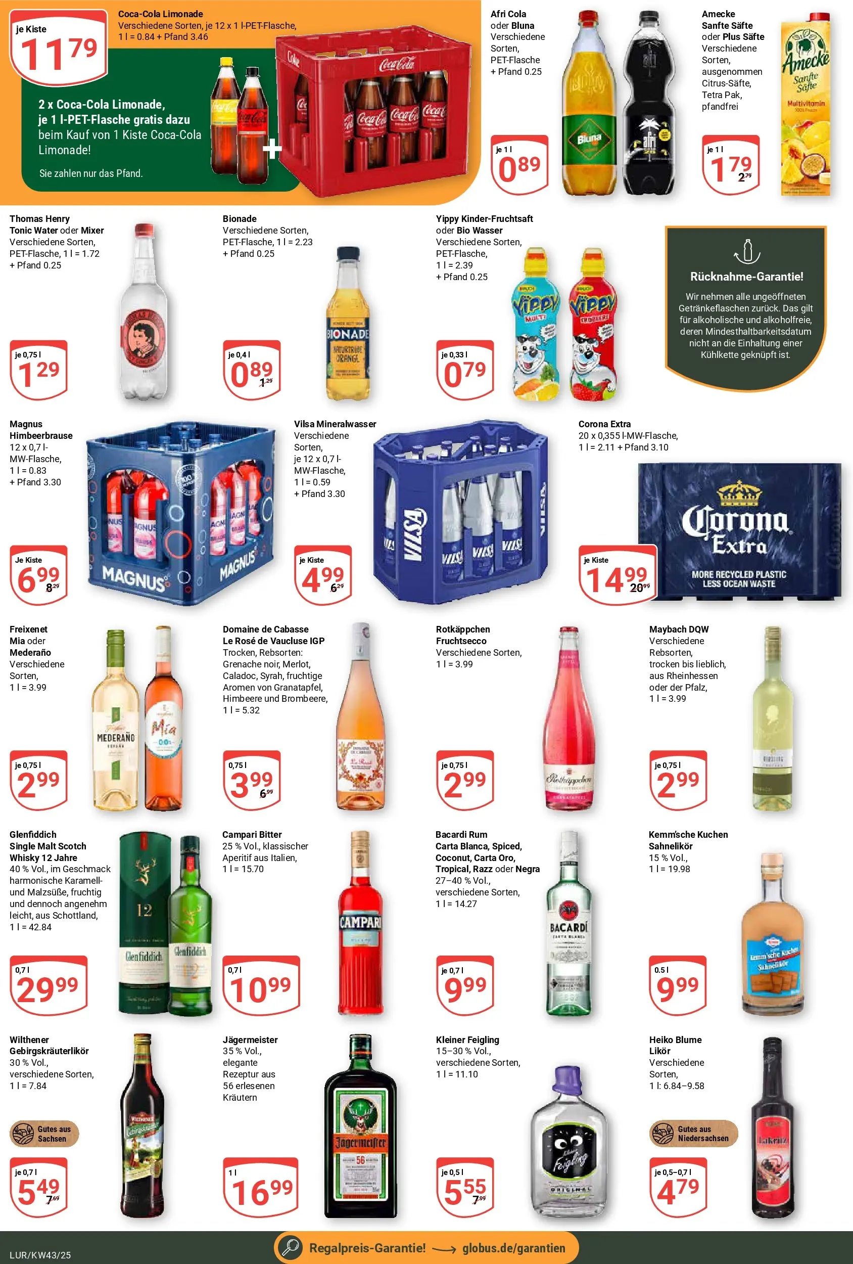 Globus prospekt Hamburg	 (ab 20.10.2025) » Angebote online | Seite: 3 | Produkte: Kleiner feigling, Rum, Rotkäppchen, Kuchen