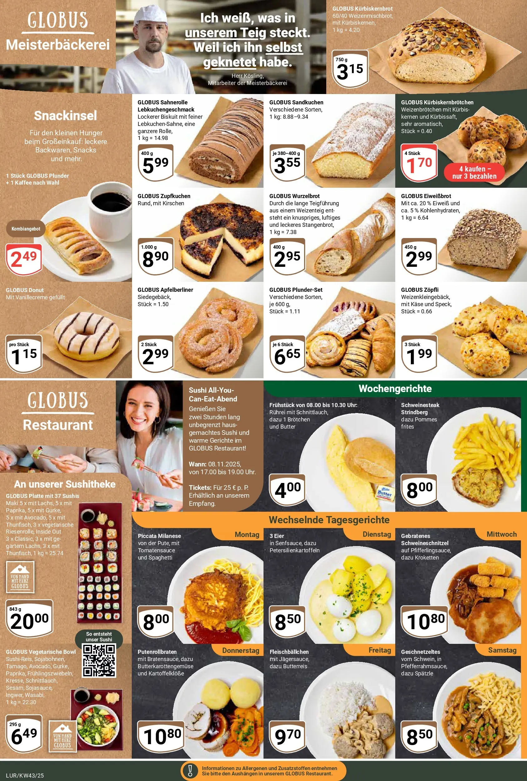 Globus prospekt Hamburg	 (ab 20.10.2025) » Angebote online | Seite: 9 | Produkte: Butter, Käse, Pommes, Kirschen