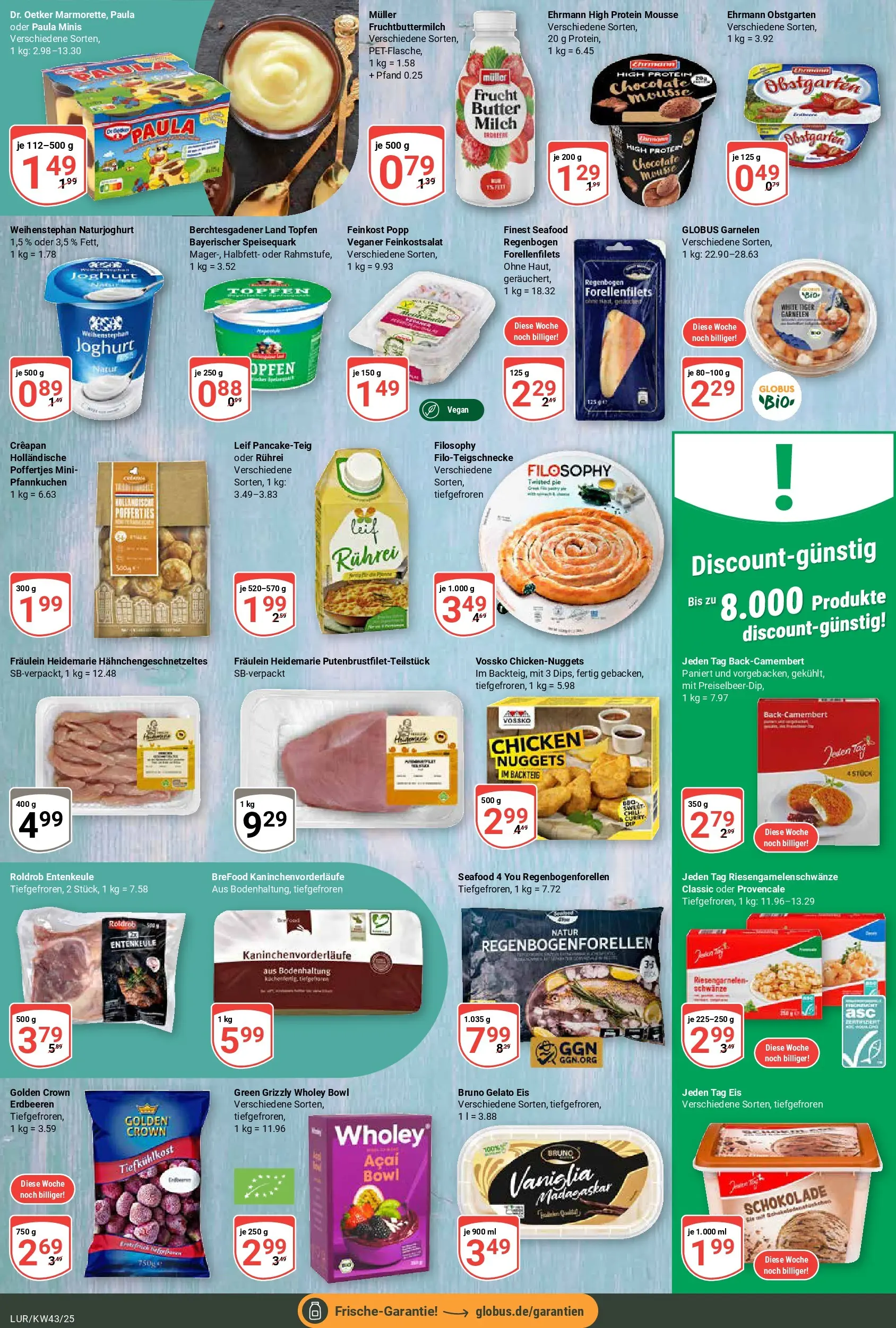 Globus prospekt Hamburg	 (ab 20.10.2025) » Angebote online | Seite: 14 | Produkte: Schokolade, Garnelen, Pfannkuchen, Erdbeeren