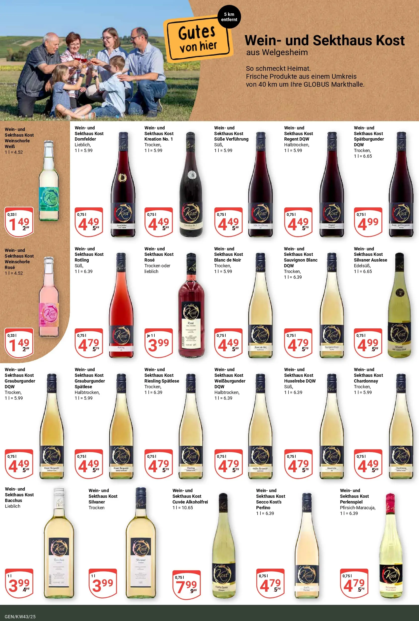 Globus prospekt Gensingen	 (ab 19.10.2025) » Angebote online | Seite: 18 | Produkte: Weinschorle, Wein