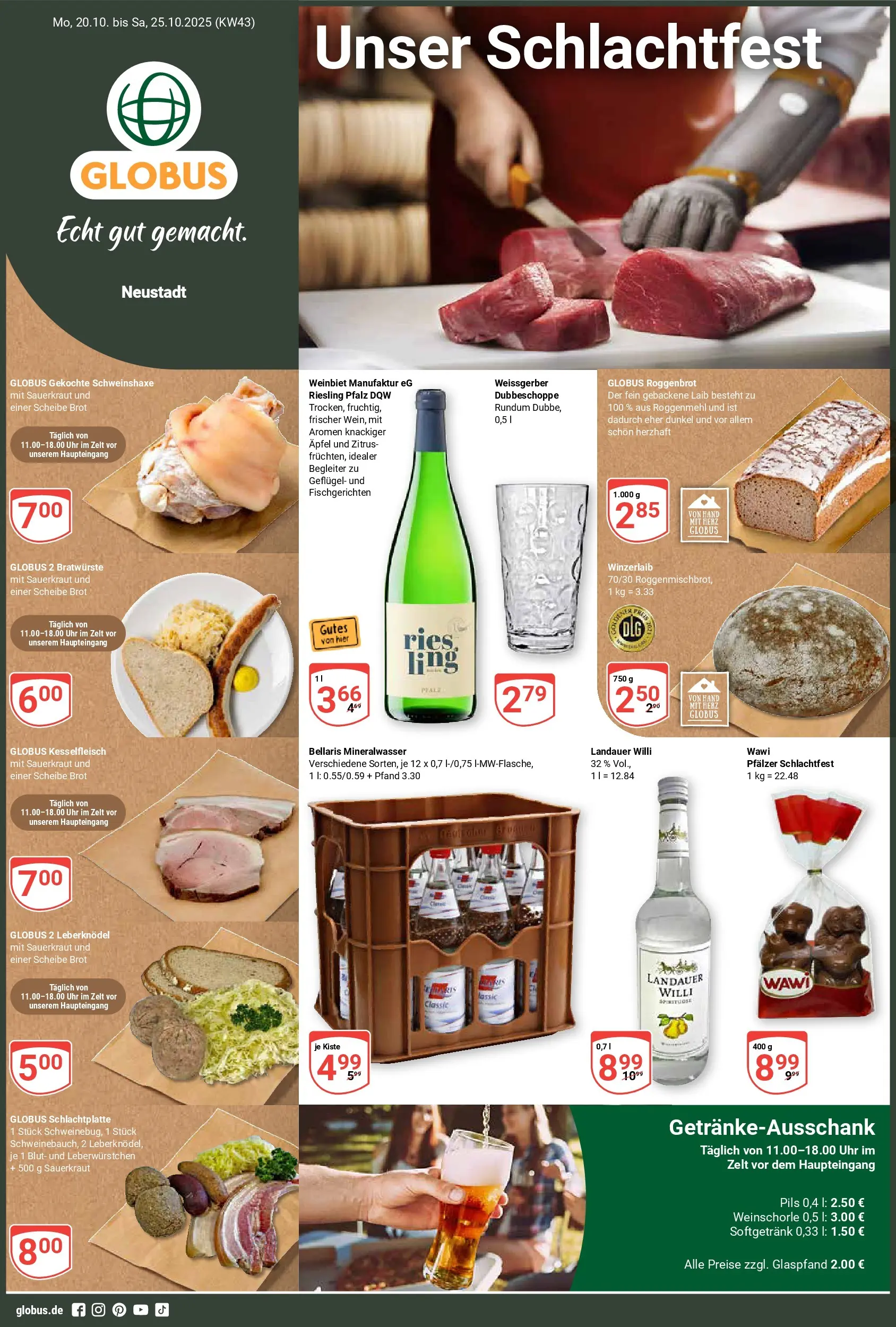 Globus prospekt Neustadt	 (ab 19.10.2025) » Angebote online | Seite: 1 | Produkte: Pils, Äpfel, Weinschorle, Brot