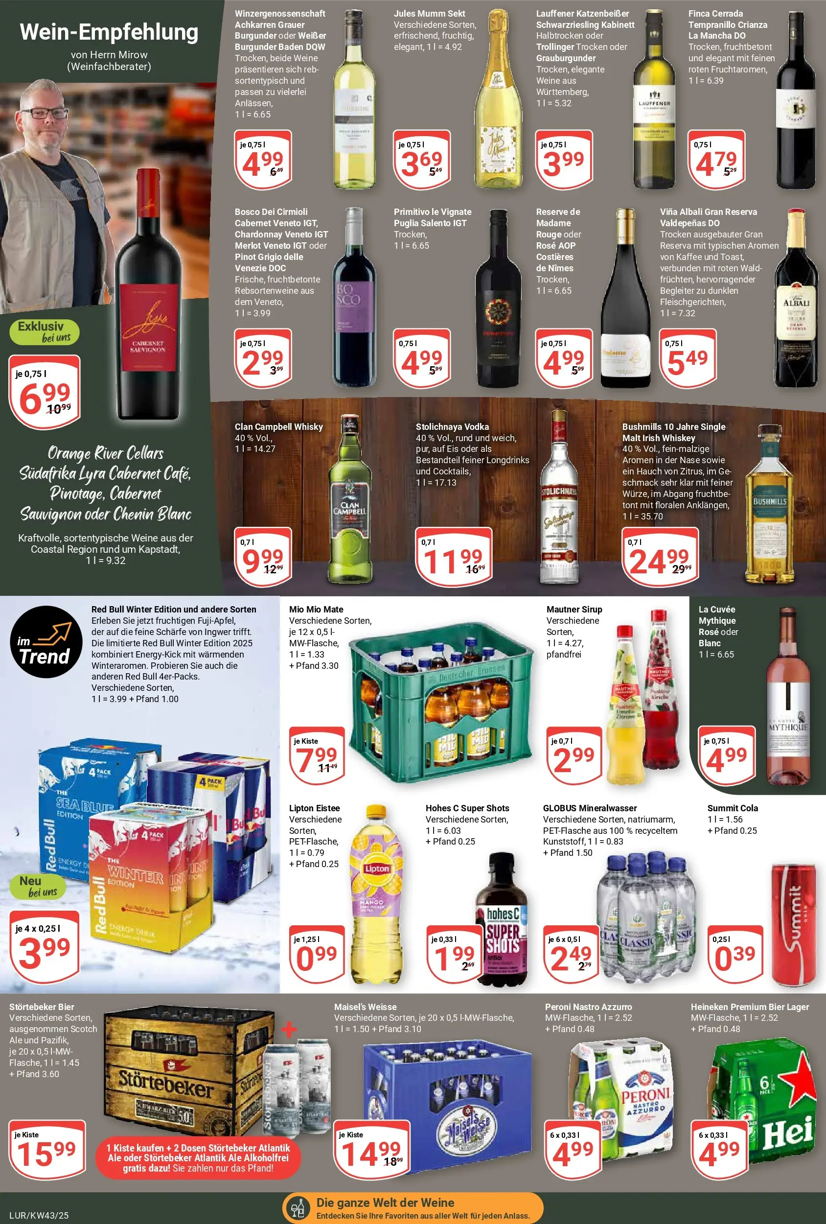 Globus prospekt Hamburg	 (ab 20.10.2025) » Angebote online | Seite: 20 | Produkte: Sirup, Mineralwasser, Heineken, Vodka
