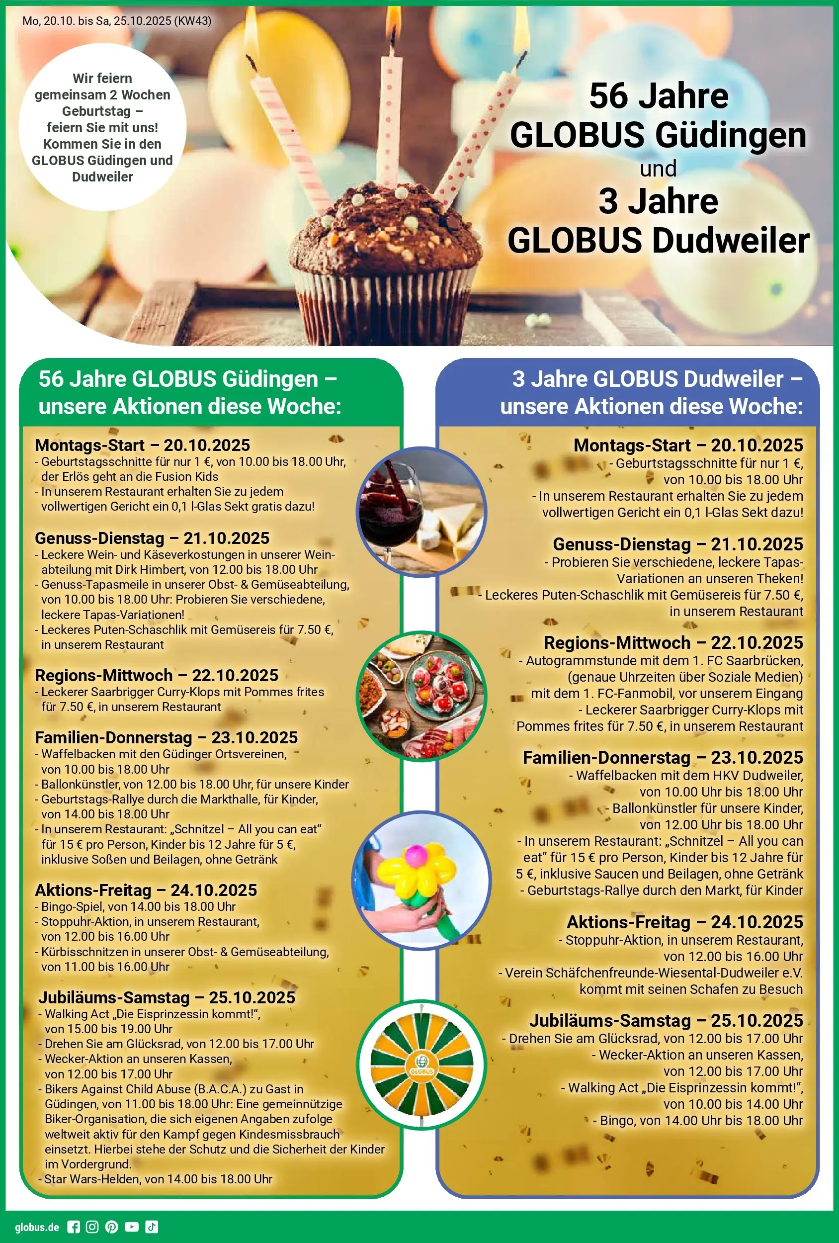 Globus prospekt Saarbrücken-Dudweiler	 (ab 19.10.2025) » Angebote online | Seite: 1 | Produkte: Sekt, Walking, Pommes frites, Uhr