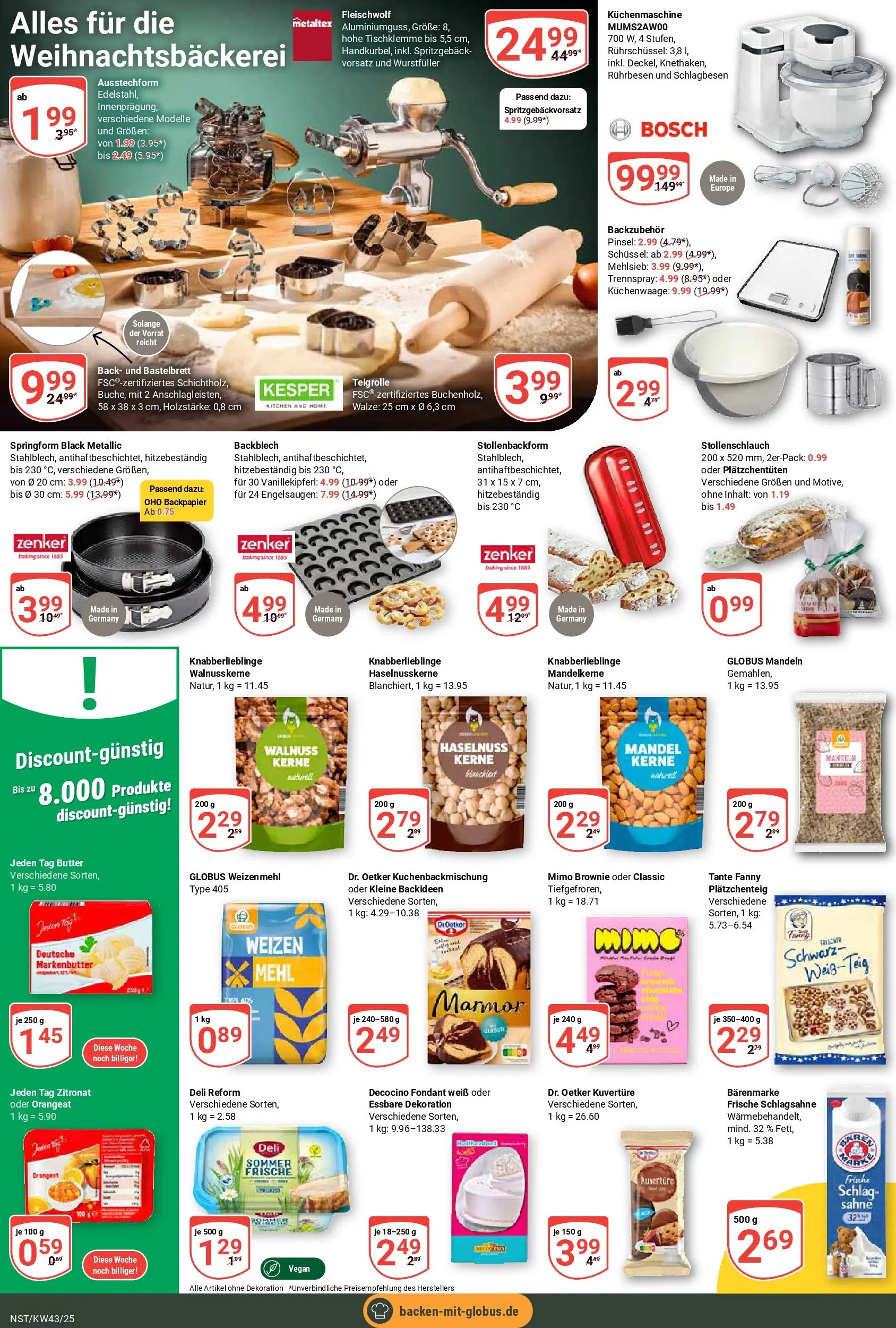 Globus prospekt Neustadt	 (ab 19.10.2025) » Angebote online | Seite: 7 | Produkte: Rührbesen, Schlagsahne, Mandeln, Deli reform