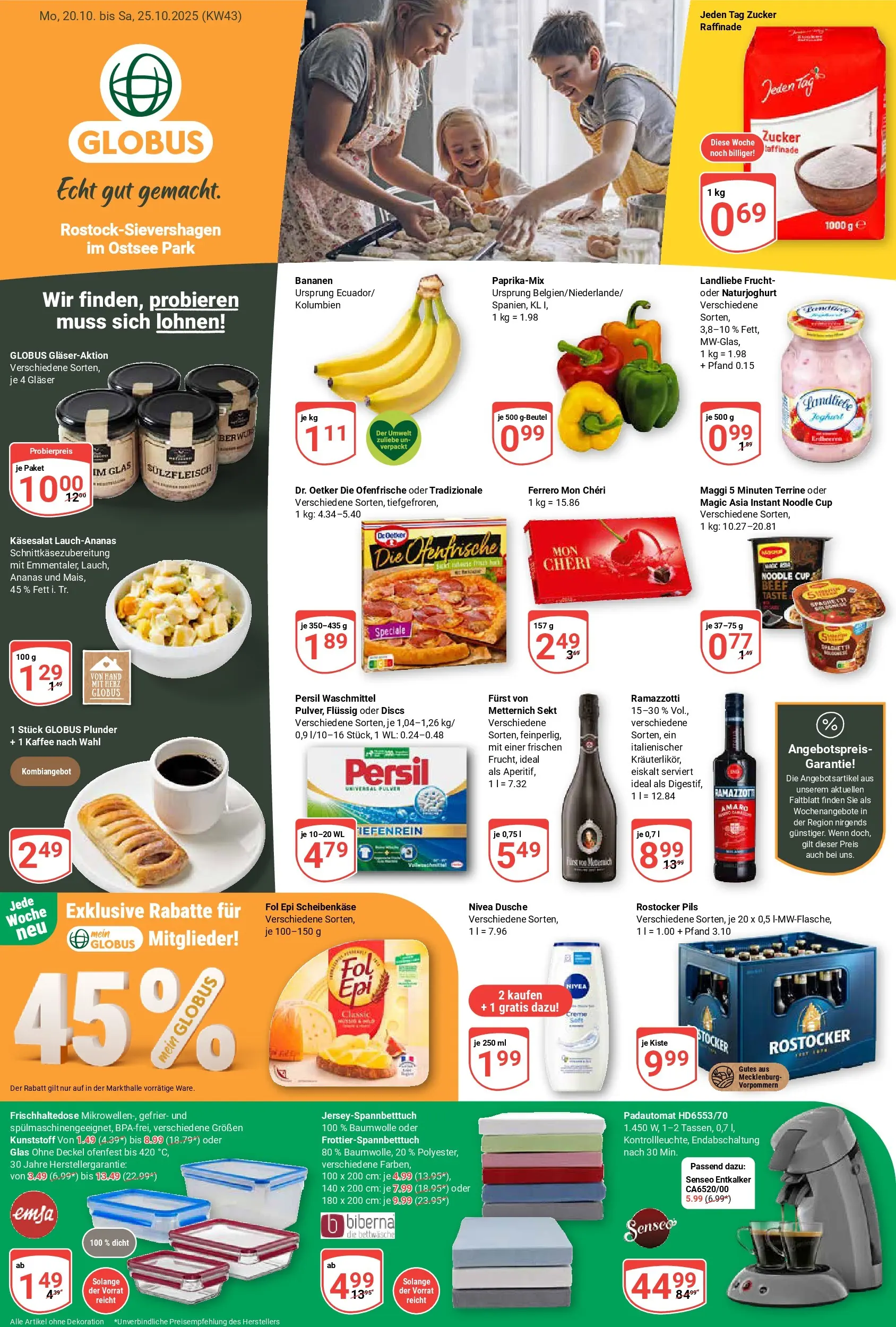 Globus prospekt Lambrechtshagen	 (ab 19.10.2025) » Angebote online | Seite: 1 | Produkte: Kaffee, Sekt, Zucker, Mon cheri