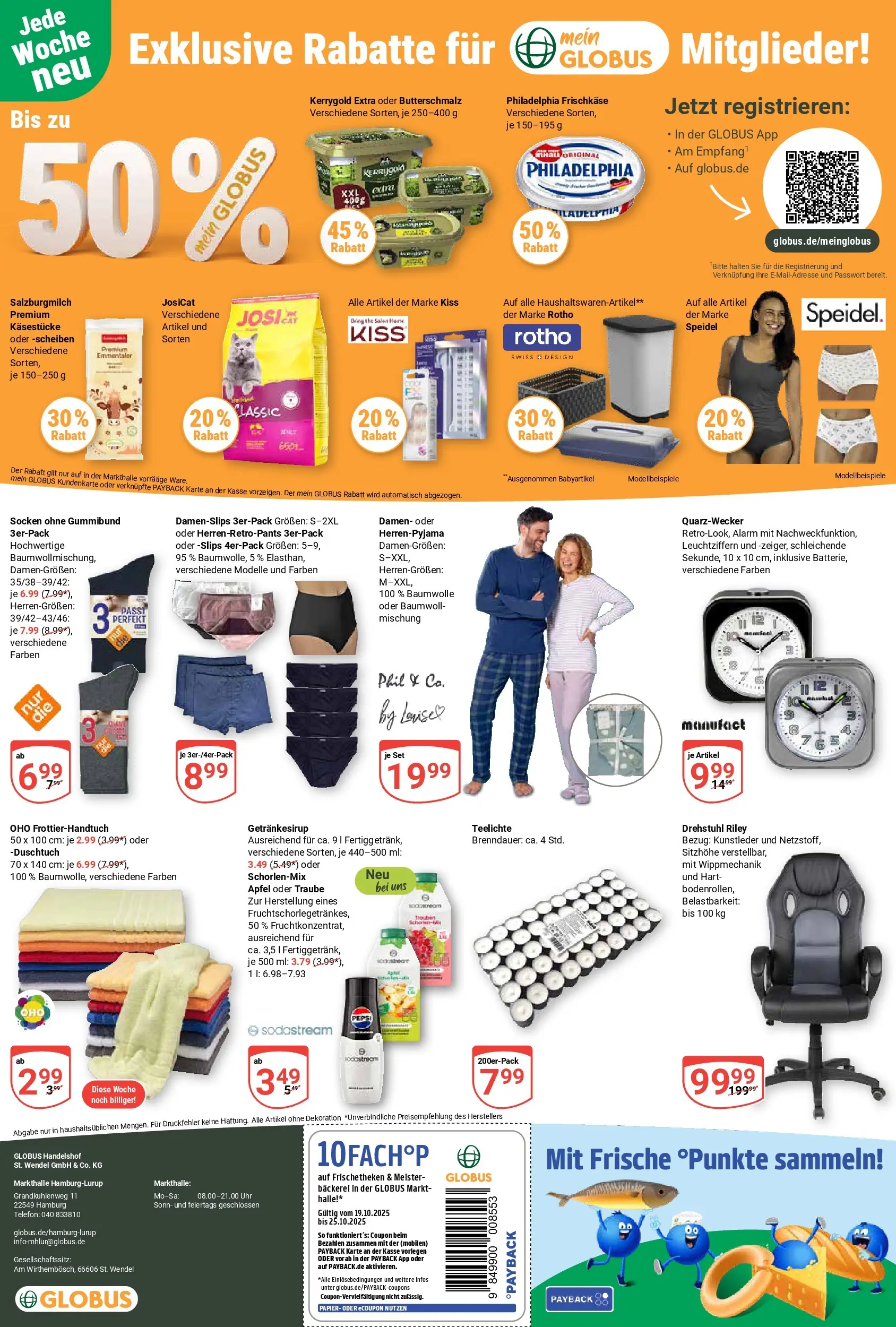 Globus prospekt Hamburg	 (ab 20.10.2025) » Angebote online | Seite: 28 | Produkte: Butterschmalz, Telefon, Uhr, Sodastream