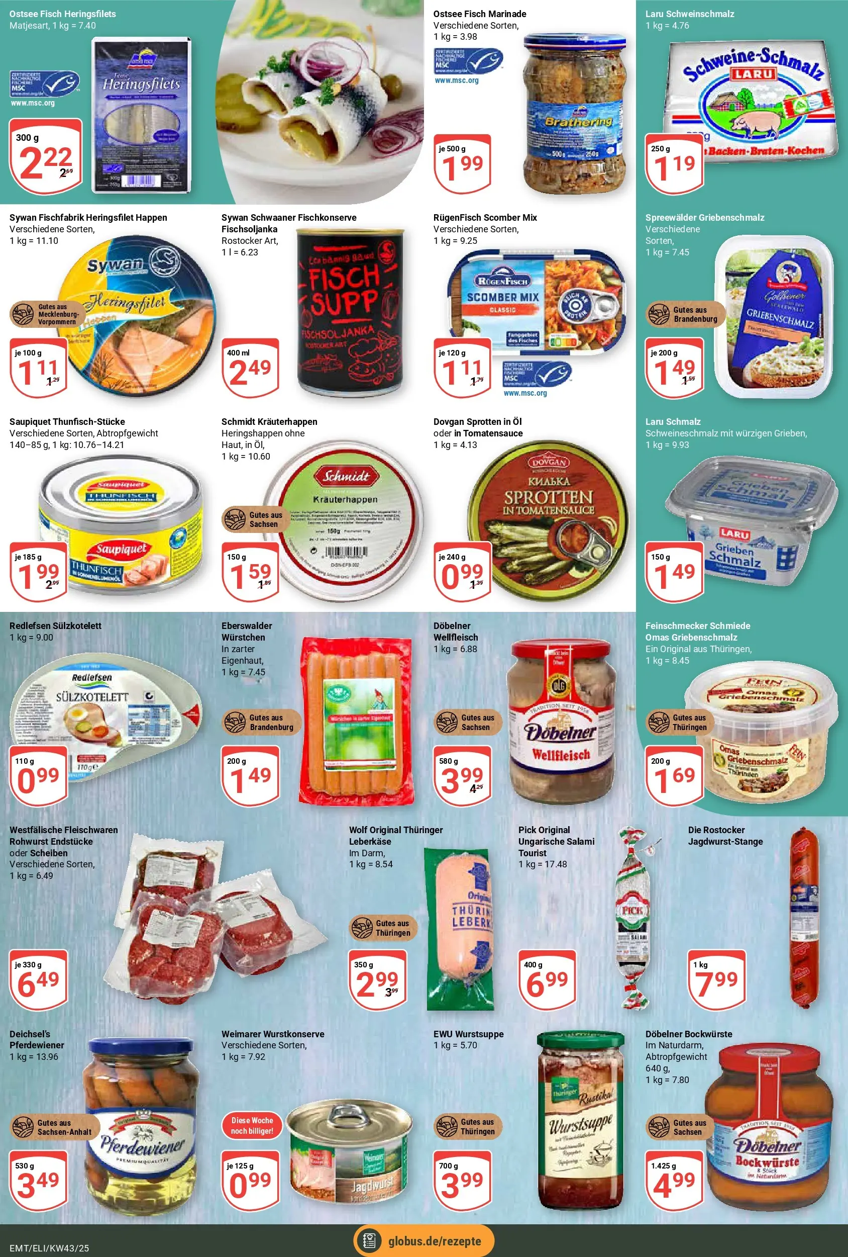 Globus prospekt Erfurt-Linderbach	 (ab 19.10.2025) » Angebote online | Seite: 13 | Produkte: Öl, Thunfisch, Salami, Leberkase