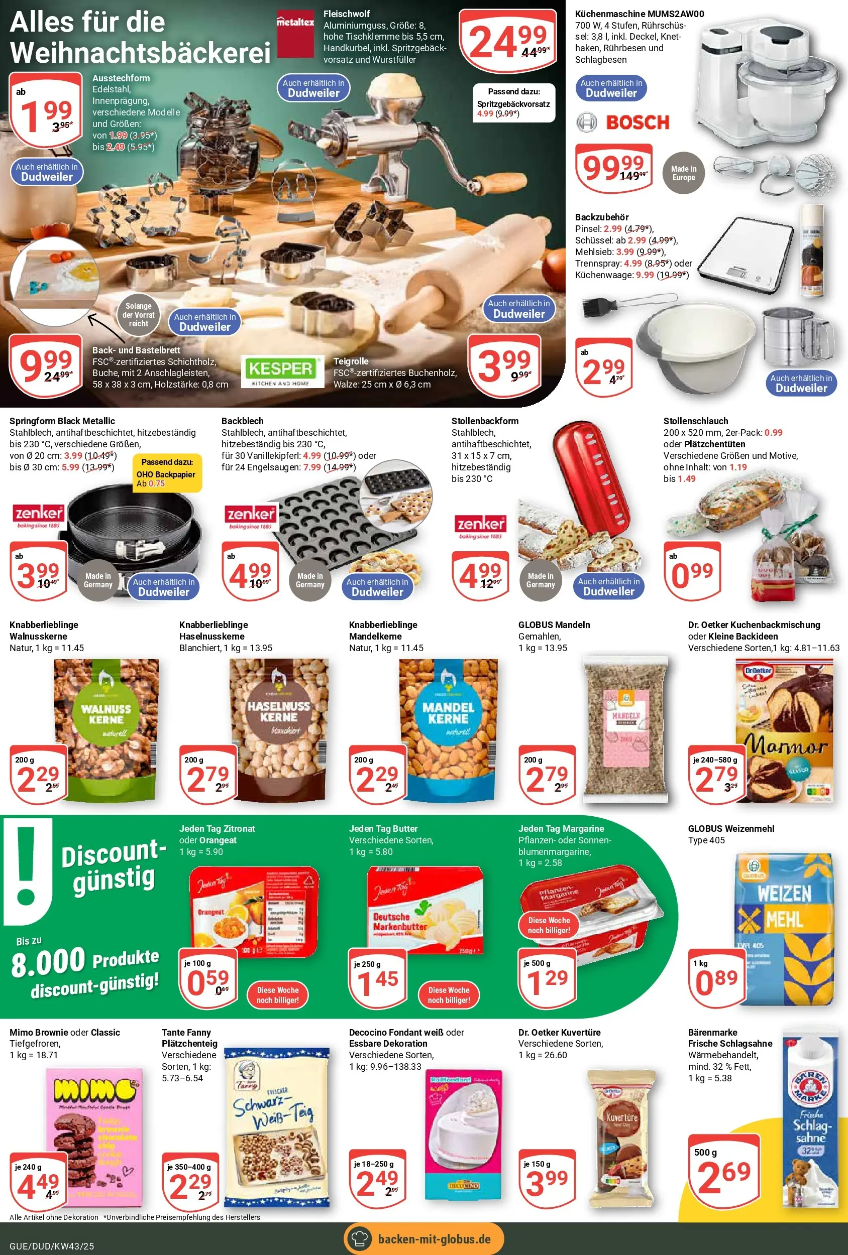 Globus prospekt Saarbrücken-Dudweiler	 (ab 19.10.2025) » Angebote online | Seite: 7 | Produkte: Margarine, Butter, Pinsel, Mandeln