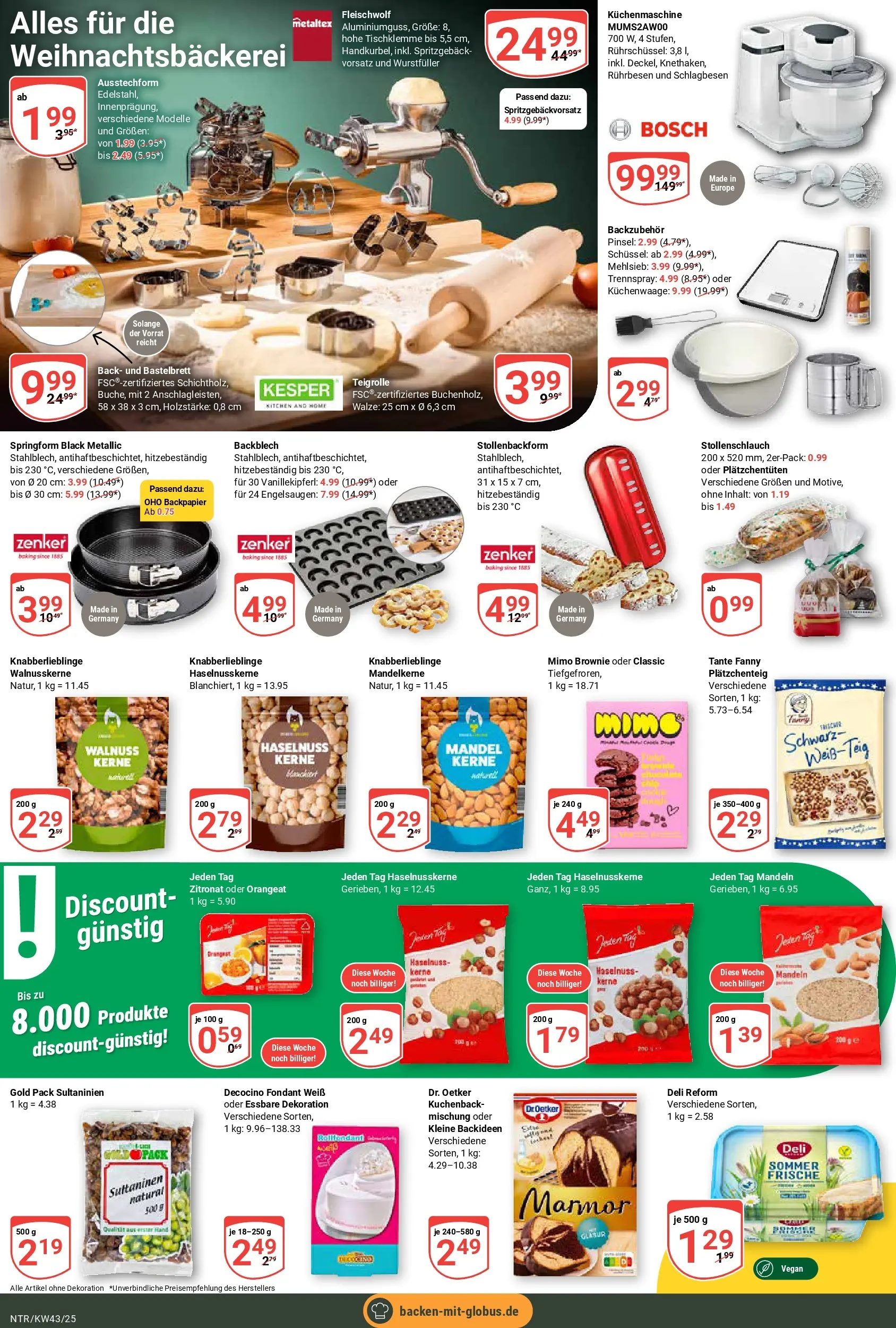 Globus prospekt Neutraubling	 (ab 19.10.2025) » Angebote online | Seite: 8 | Produkte: Bosch, Rührbesen, Pinsel, Mandeln