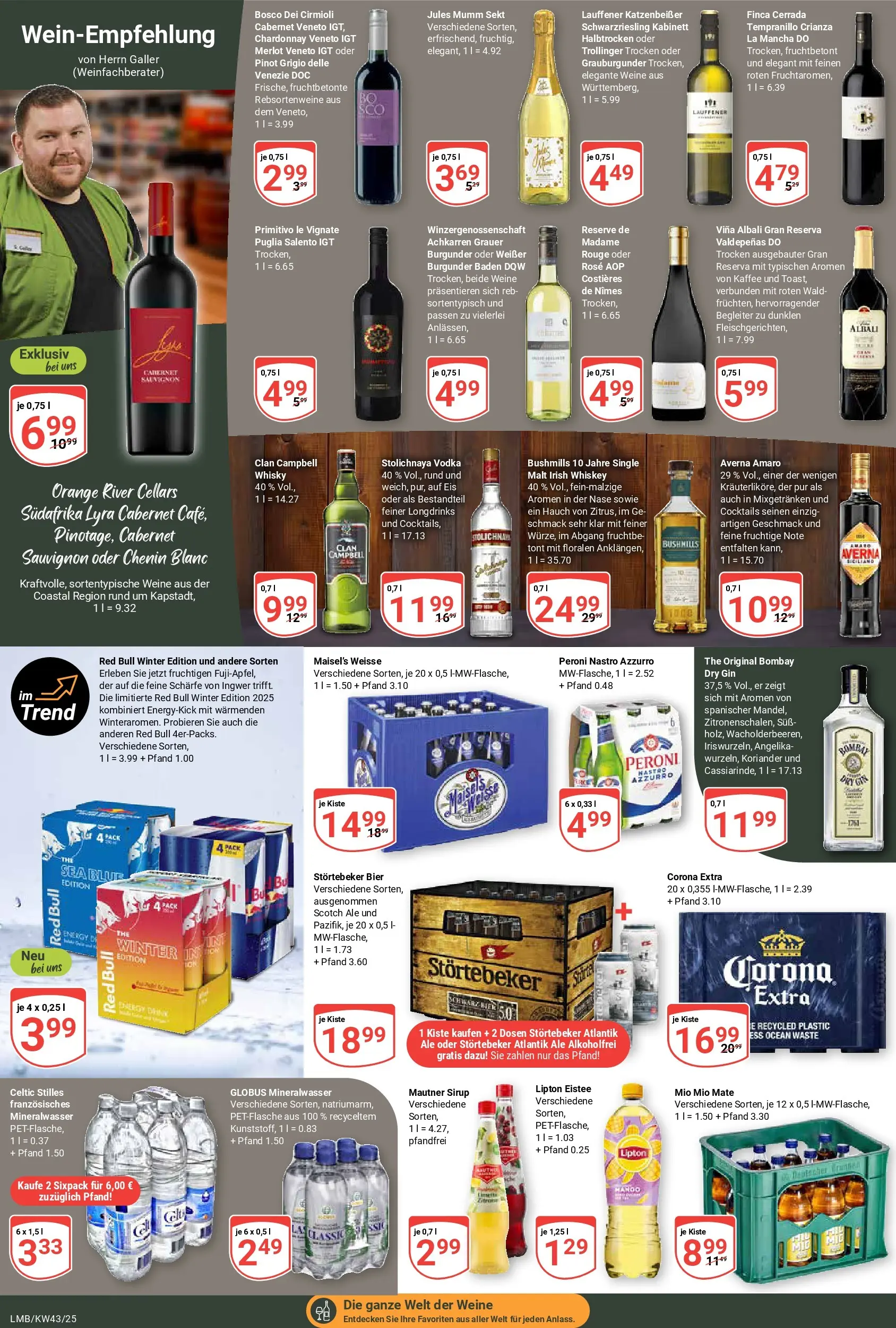 Globus prospekt Limburg	 (ab 19.10.2025) » Angebote online | Seite: 17 | Produkte: Mumm sekt, Red bull, Rouge, Gin