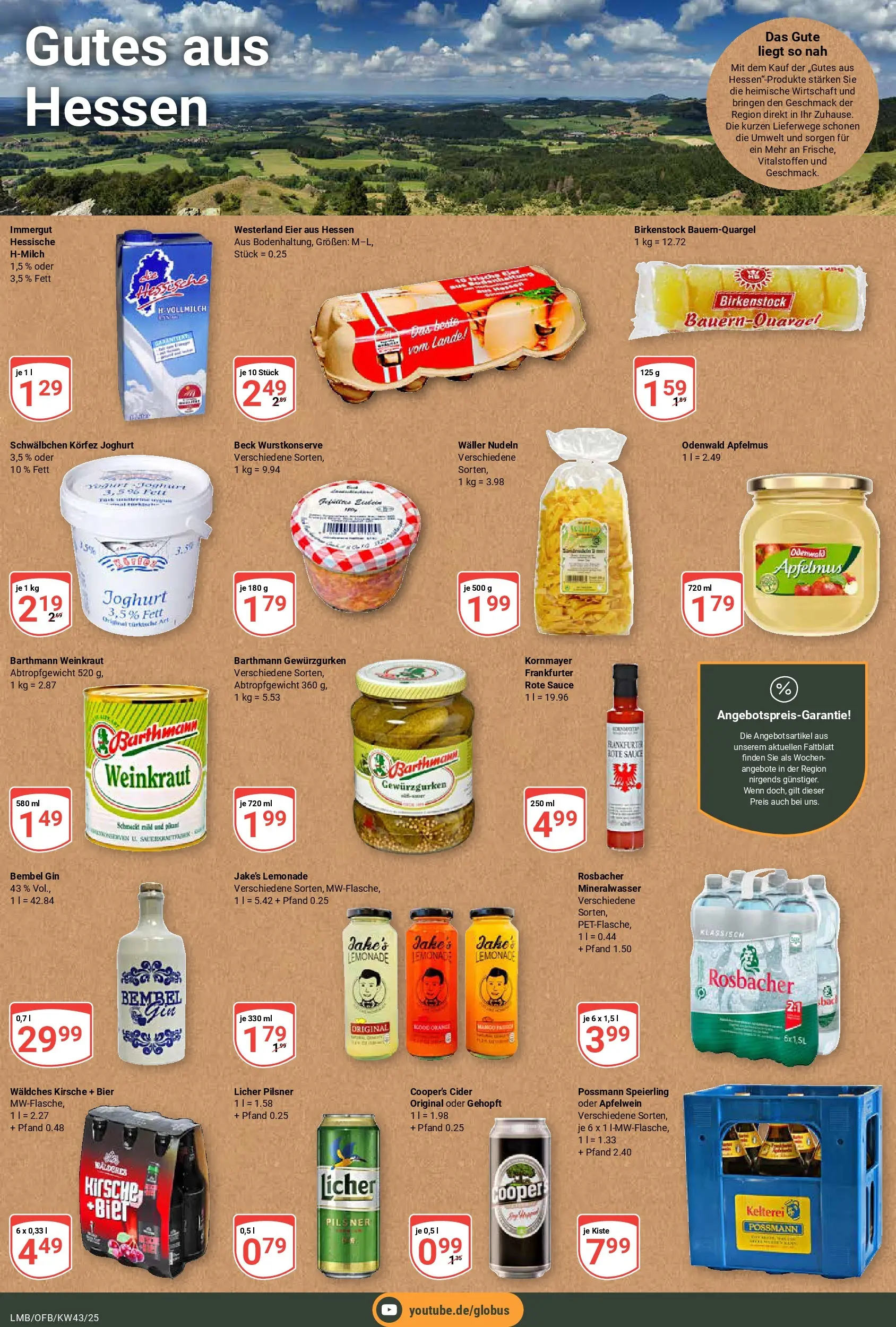 Globus prospekt Limburg	 (ab 19.10.2025) » Angebote online | Seite: 21 | Produkte: Mineralwasser, Mango, Nudeln, Gin