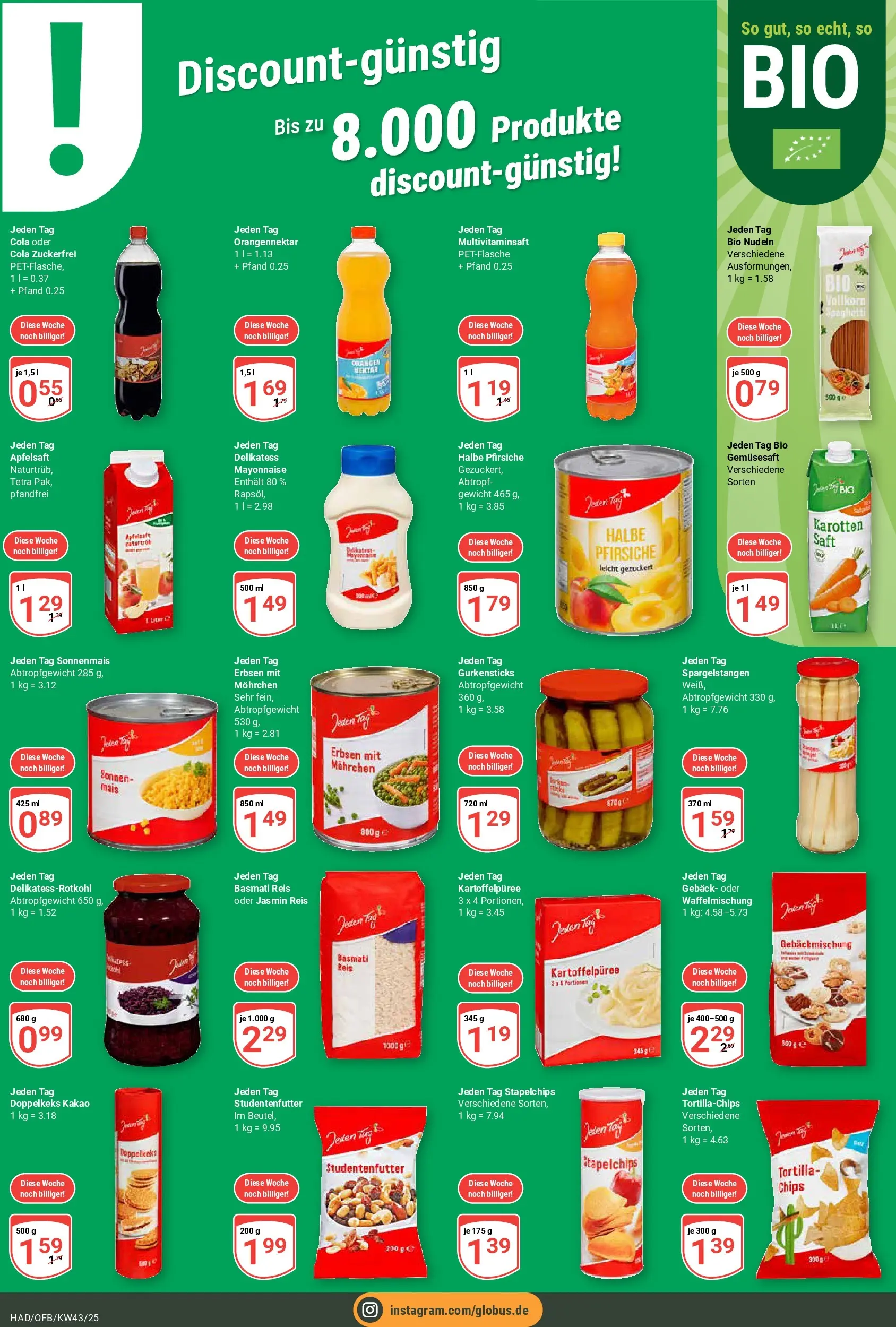Globus prospekt Halle (saale)	 (ab 19.10.2025) » Angebote online | Seite: 22 | Produkte: Cola, Apfelsaft, Chips, Erbsen