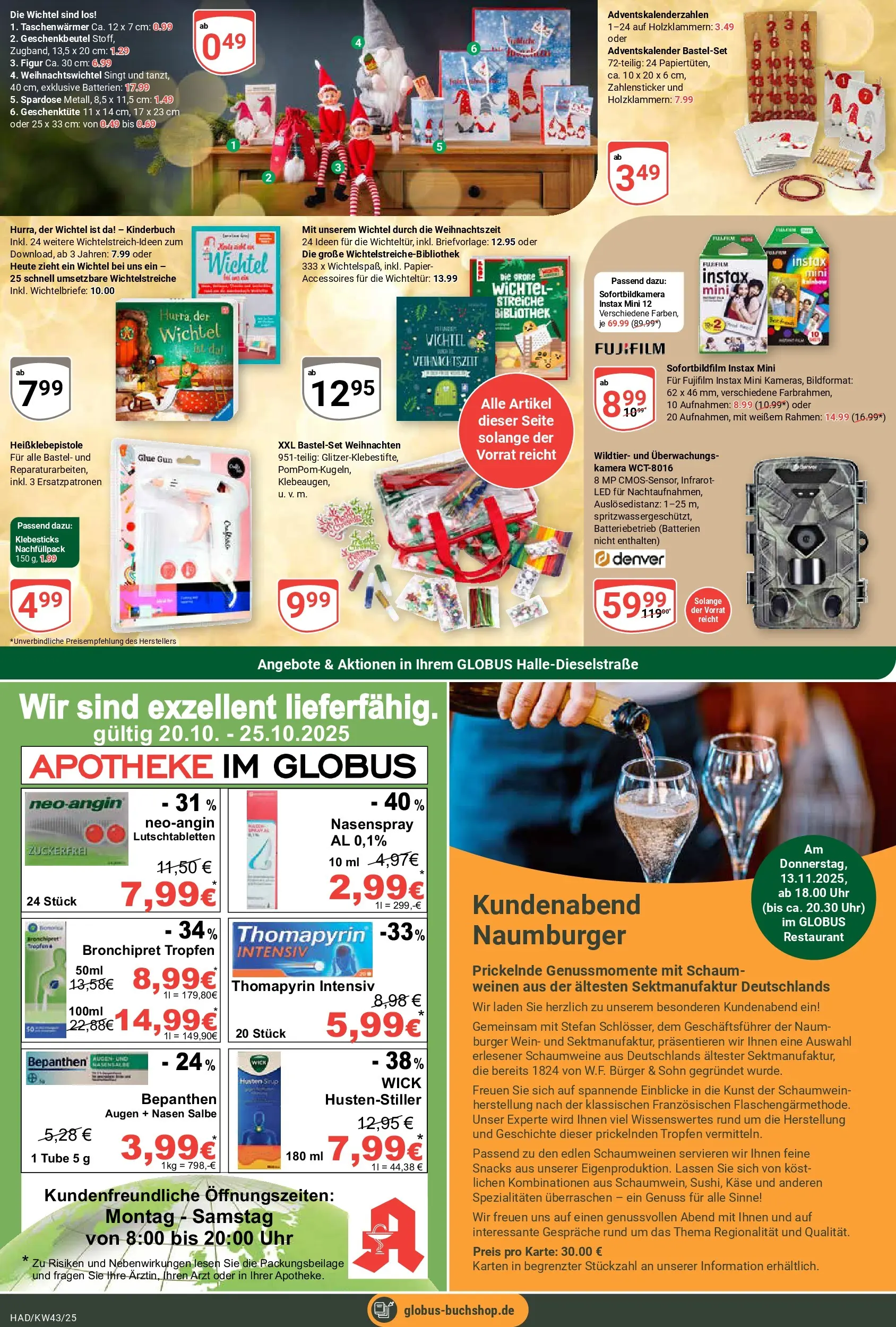 Globus prospekt Halle (saale)	 (ab 19.10.2025) » Angebote online | Seite: 25 | Produkte: Kamera, Käse, Burger, Uhr