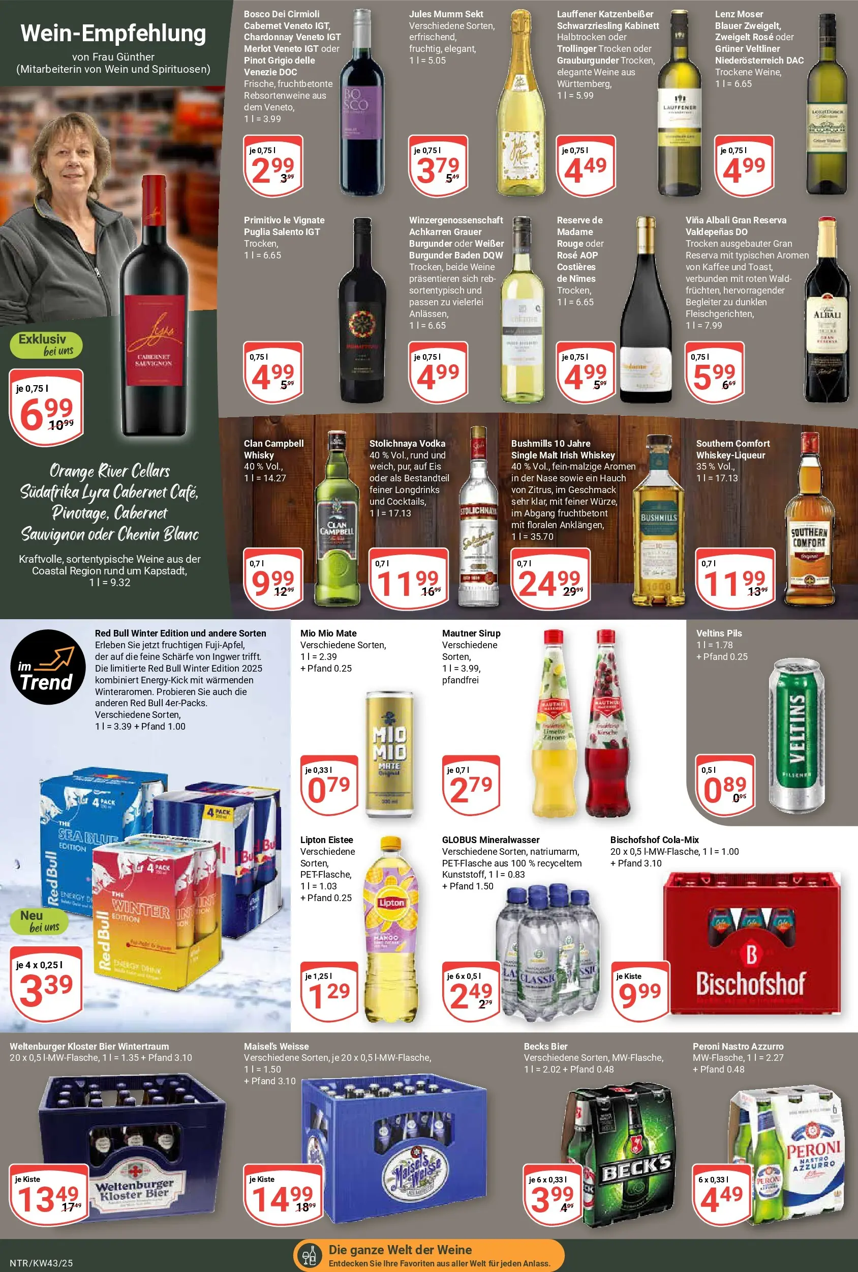 Globus prospekt Neutraubling	 (ab 19.10.2025) » Angebote online | Seite: 20 | Produkte: Whisky, Jules mumm, Zitrone, Vodka