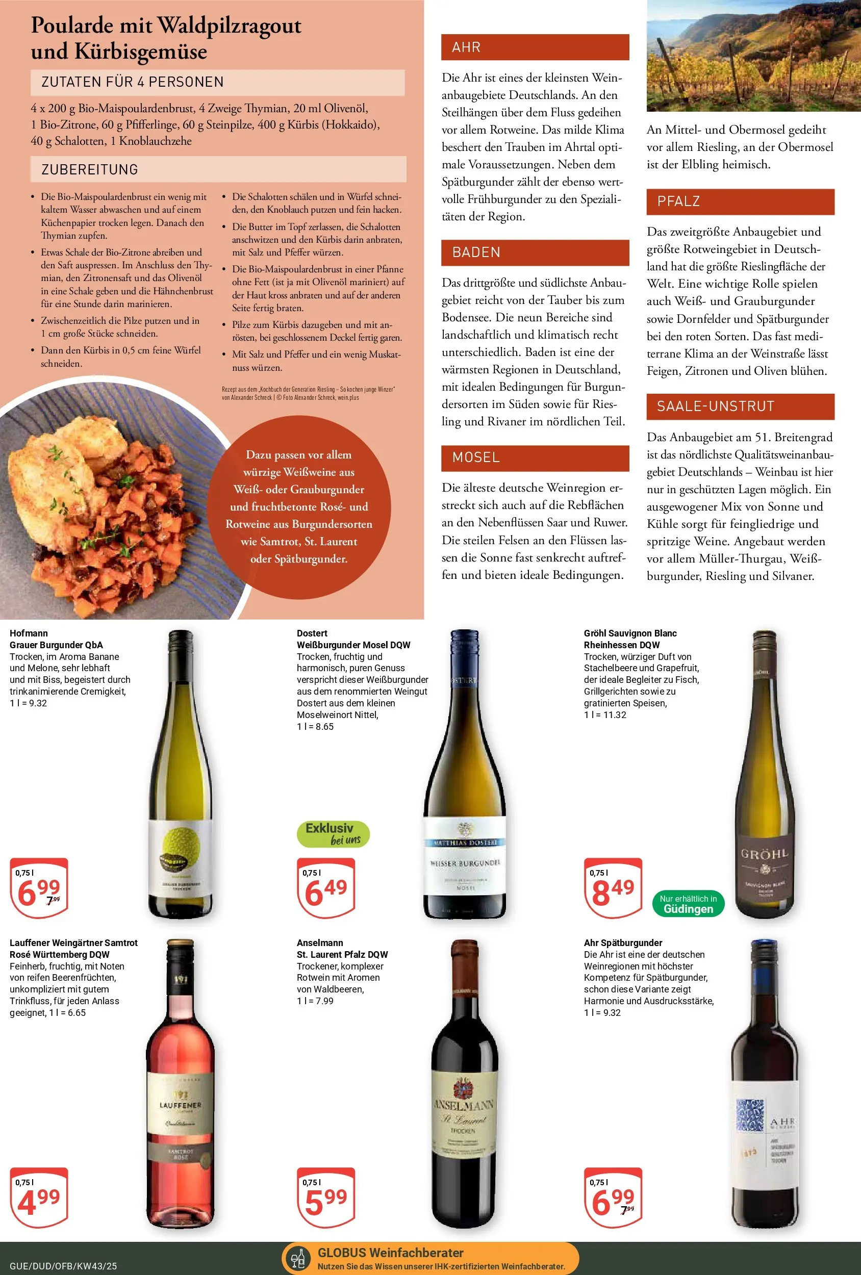Globus prospekt Saarbrücken-Dudweiler	 (ab 19.10.2025) » Angebote online | Seite: 22 | Produkte: Butter, Rotwein, Olivenol, Pfeffer