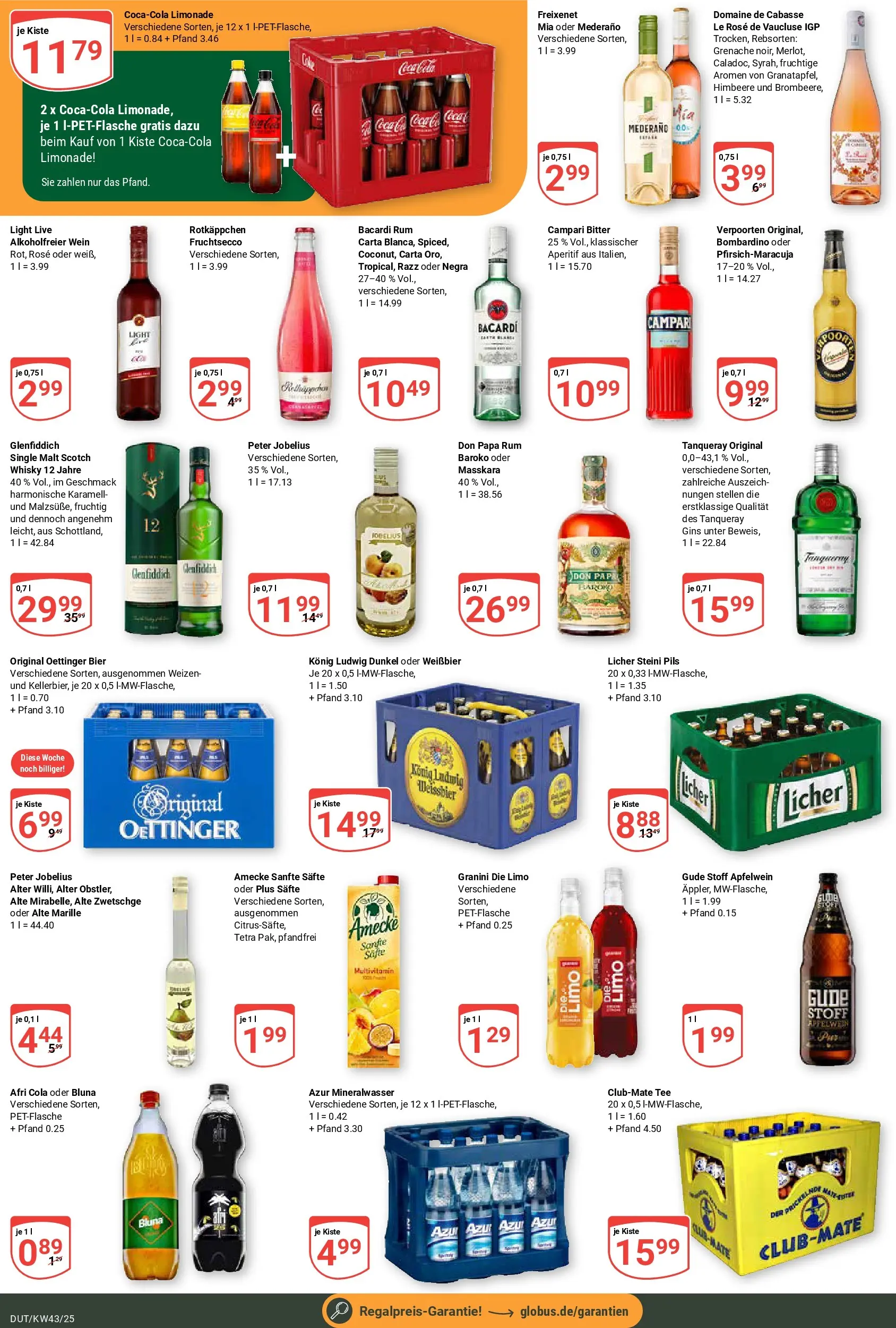 Globus prospekt Wetzlar-Dutenhofen	 (ab 19.10.2025) » Angebote online | Seite: 3 | Produkte: Rum, Limonade, Mineralwasser, Rotkäppchen