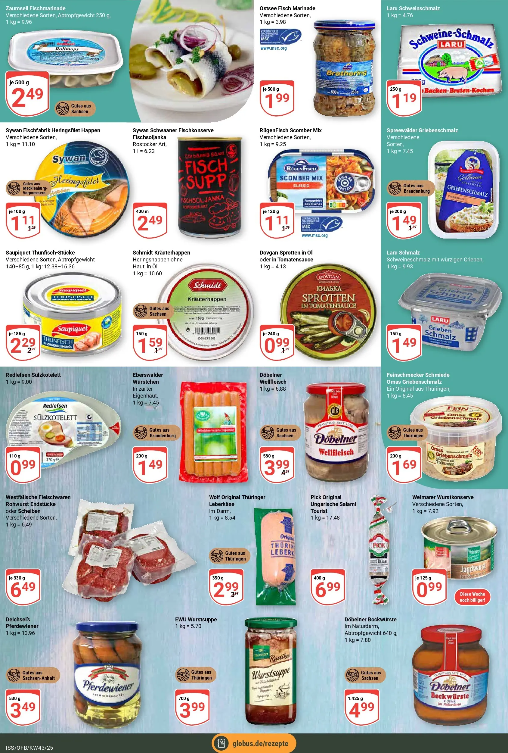 Globus prospekt Isserstedt	 (ab 19.10.2025) » Angebote online | Seite: 12 | Produkte: Öl, Thunfisch, Salami, Leberkase