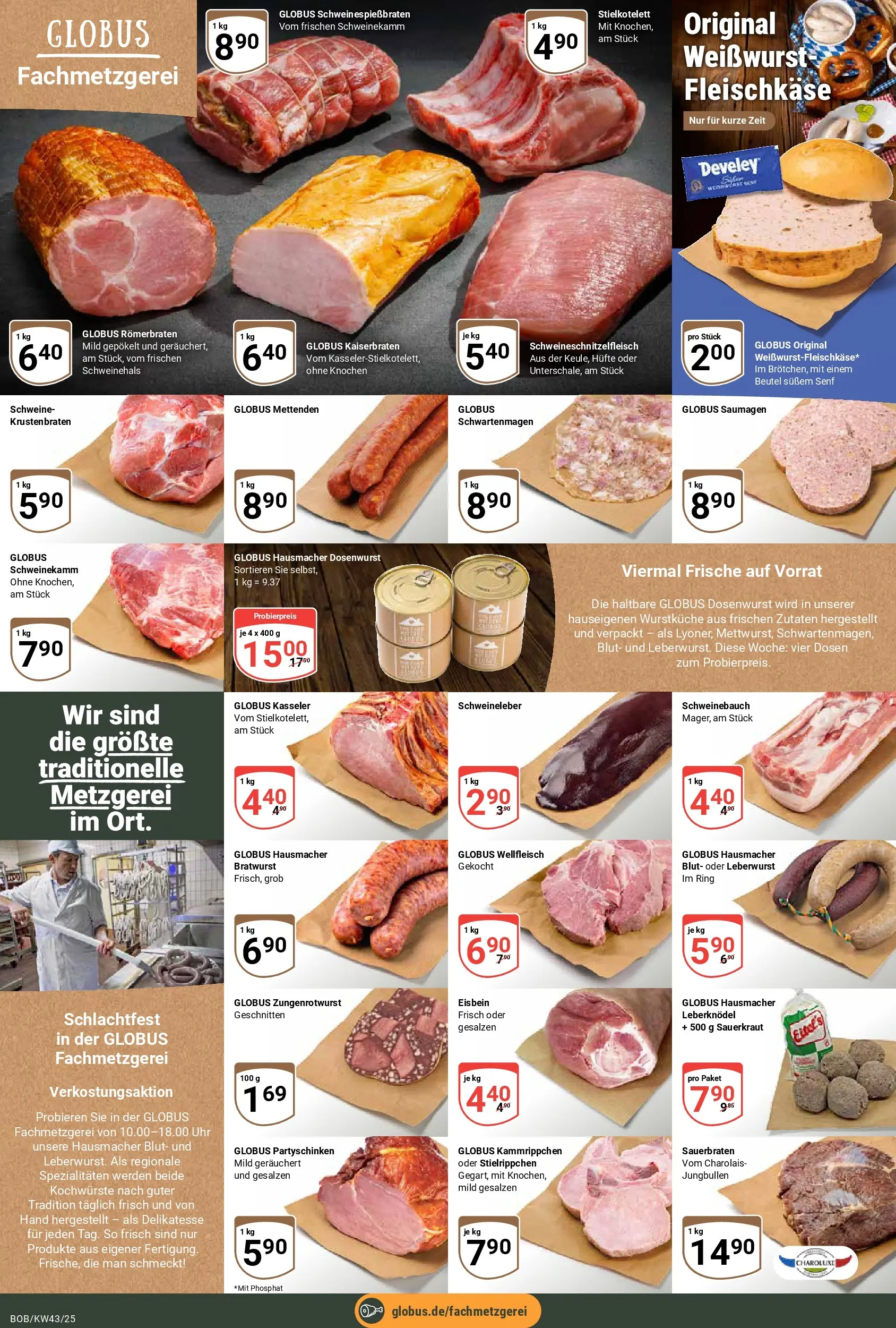 Globus prospekt Bobenheim-Roxheim	 (ab 19.10.2025) » Angebote online | Seite: 10 | Produkte: Schweinebauch, Bratwurst, Krustenbraten, Uhr