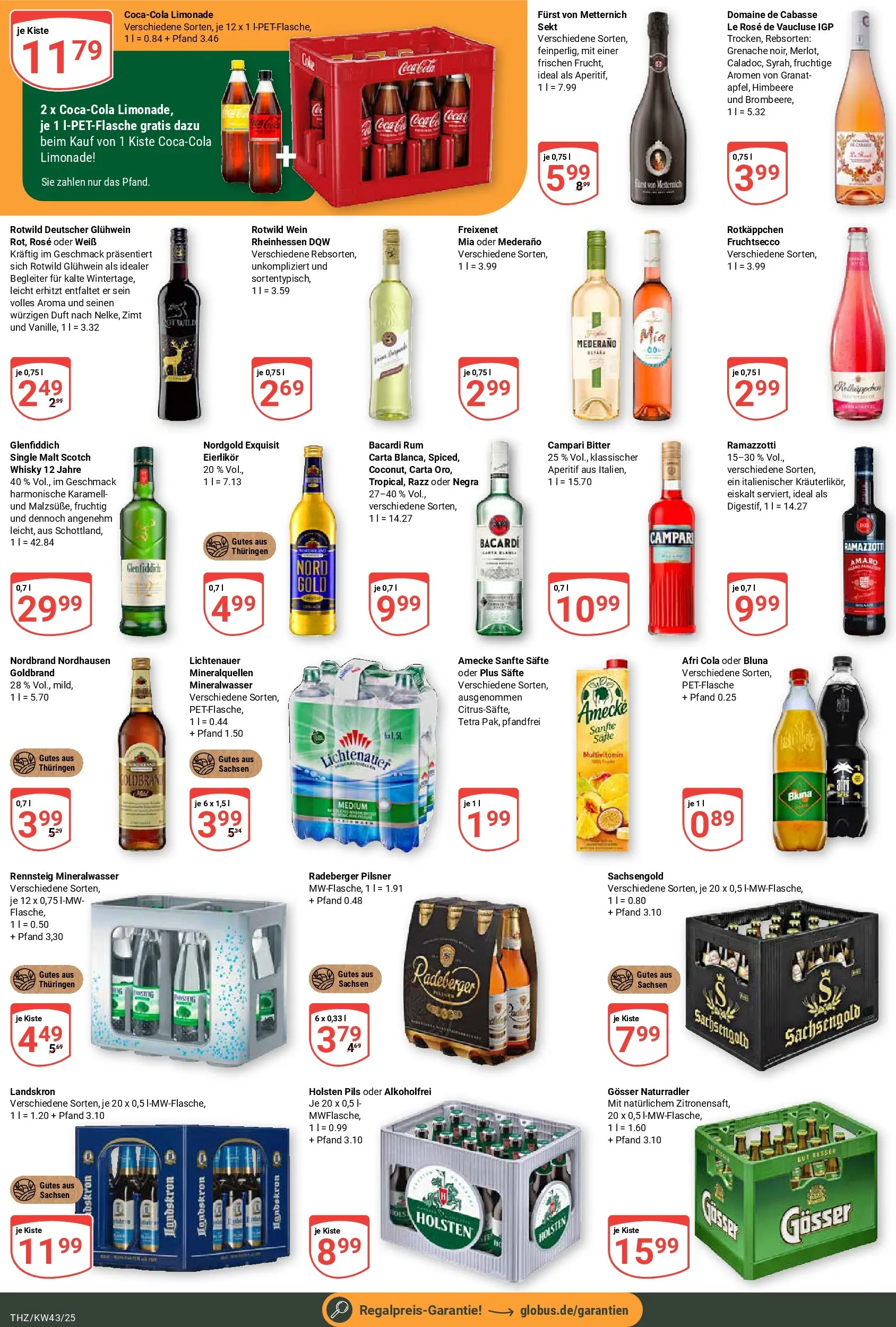Globus prospekt Zeitz	 (ab 19.10.2025) » Angebote online | Seite: 3 | Produkte: Bacardi, Campari, Wein, Ramazzotti