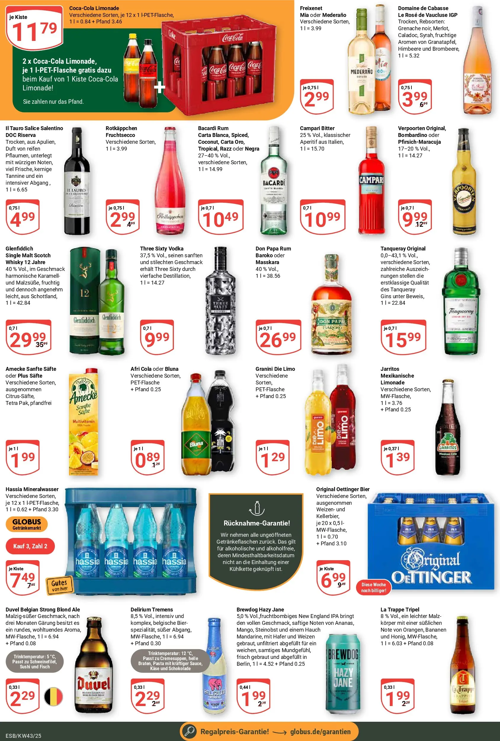 Globus prospekt Eschborn	 (ab 19.10.2025) » Angebote online | Seite: 3 | Produkte: Limonade, Oettinger, Pasta, Vodka