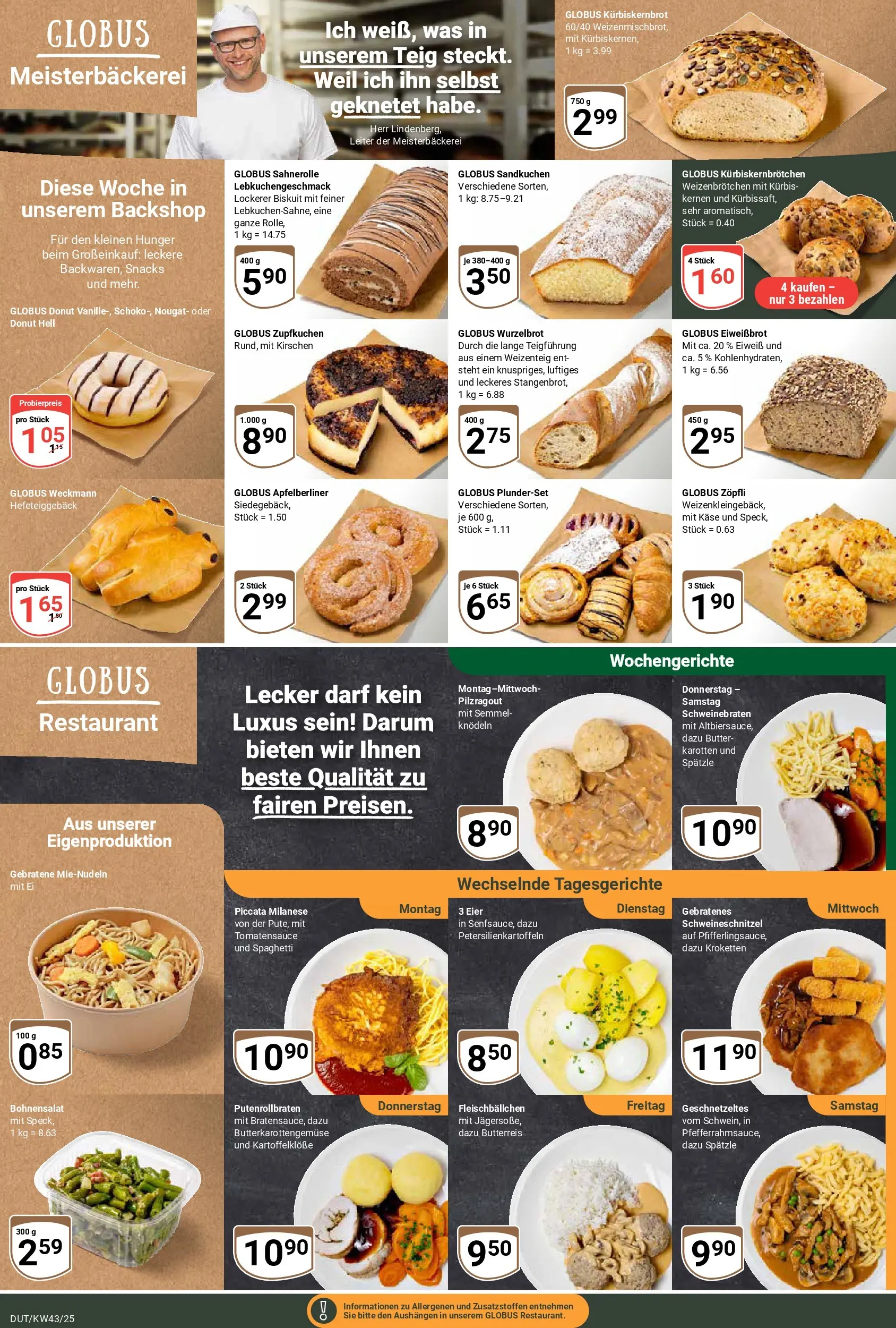 Globus prospekt Wetzlar-Dutenhofen	 (ab 19.10.2025) » Angebote online | Seite: 9 | Produkte: Butter, Käse, Eier, Kürbis