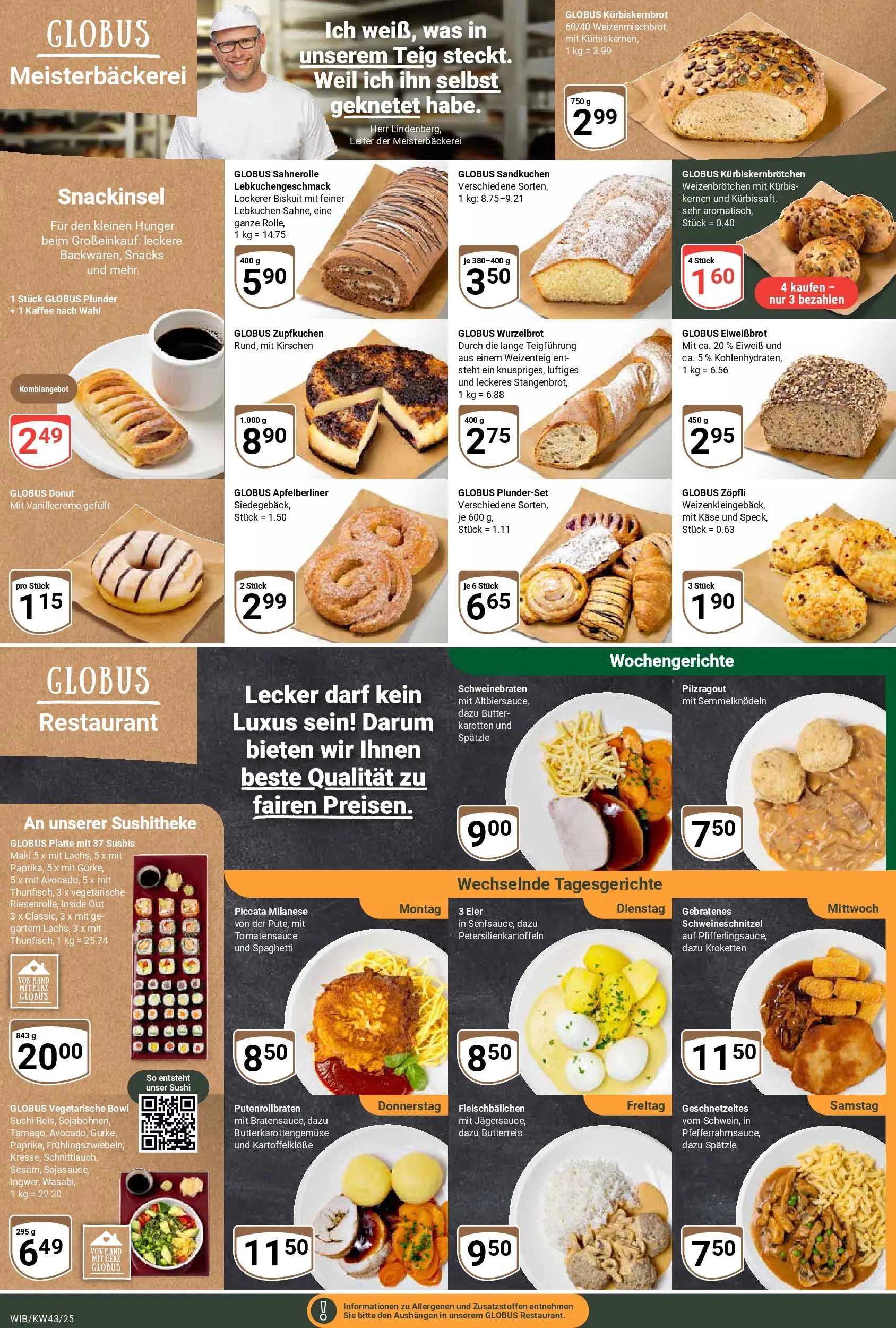 Globus prospekt Wiesbaden-Nordenstadt	 (ab 19.10.2025) » Angebote online | Seite: 11 | Produkte: Butter, Eier, Kaffee, Kirschen