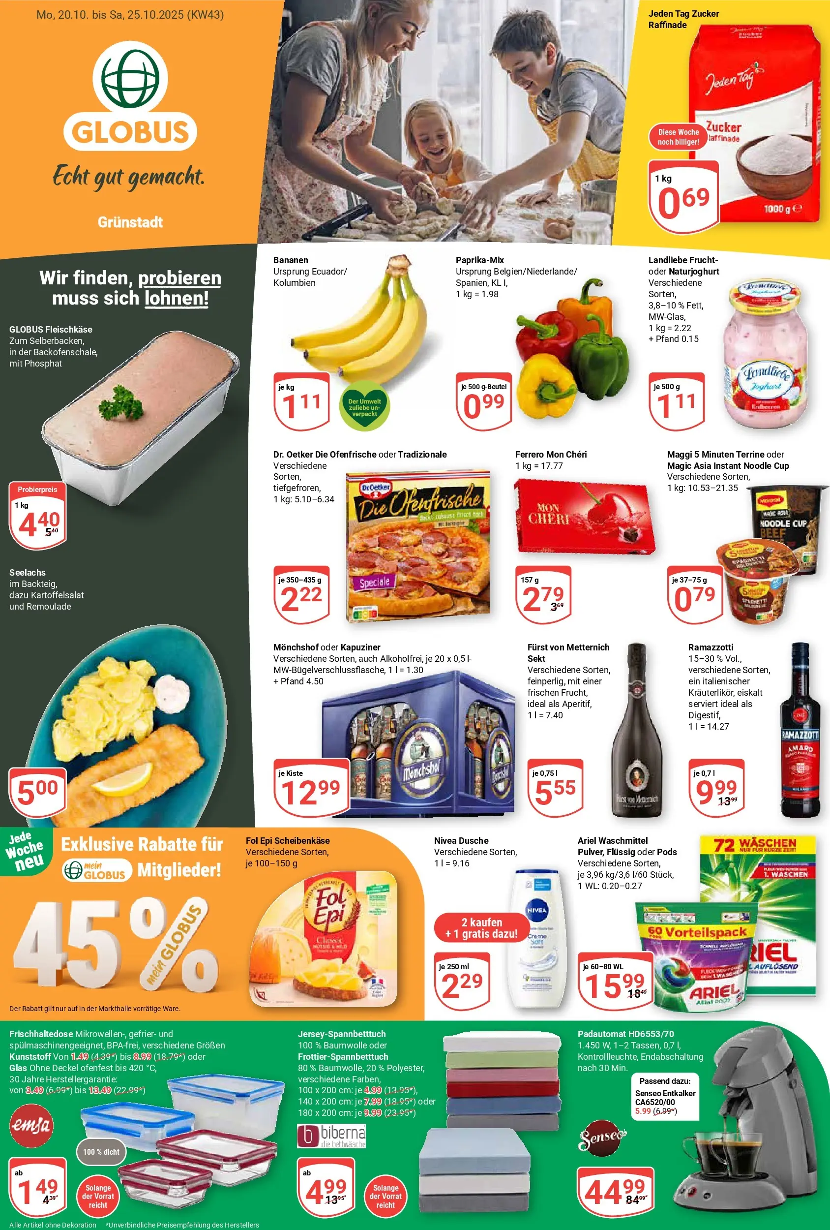 Globus prospekt Grünstadt	 (ab 19.10.2025) » Angebote online | Seite: 1 | Produkte: Maggi, Ariel, Dusche, Ofenfrische