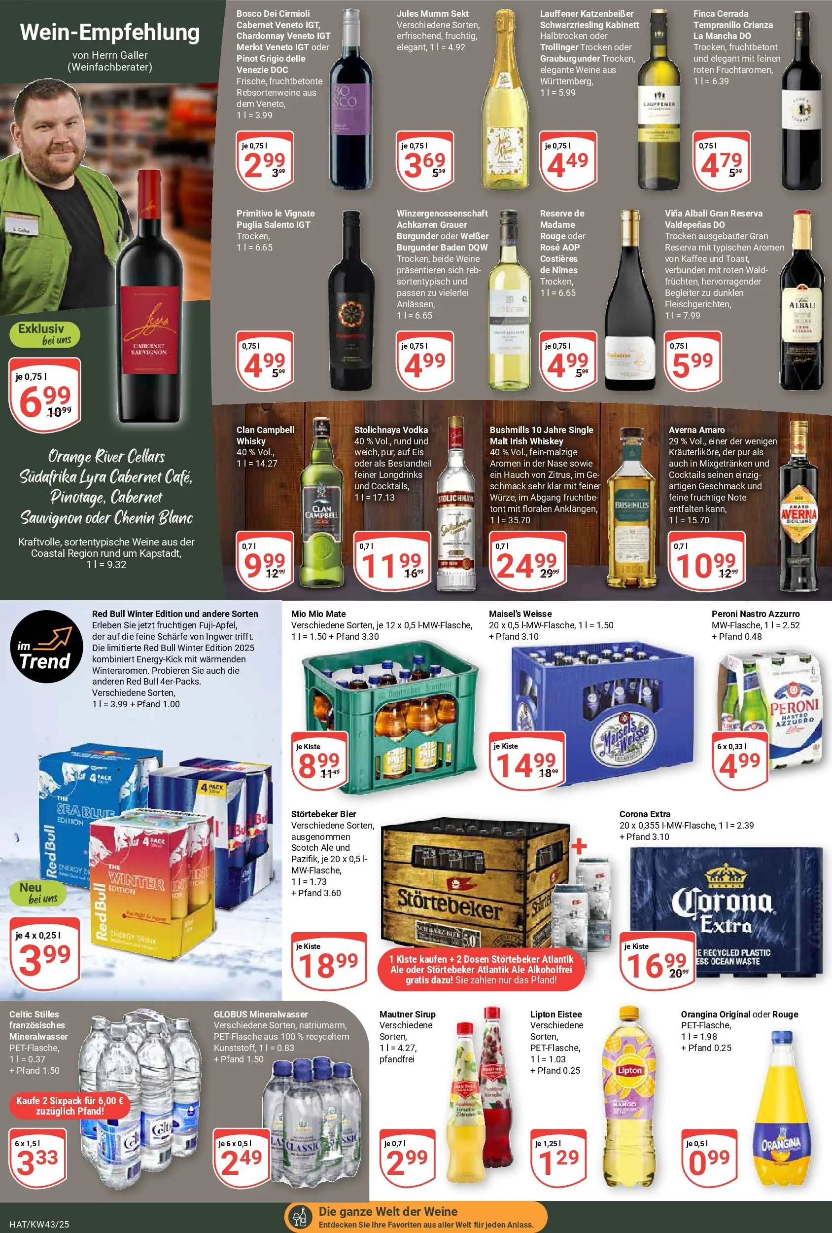Globus prospekt Hattersheim	 (ab 19.10.2025) » Angebote online | Seite: 18 | Produkte: Whisky, Mumm sekt, Red bull, Sirup