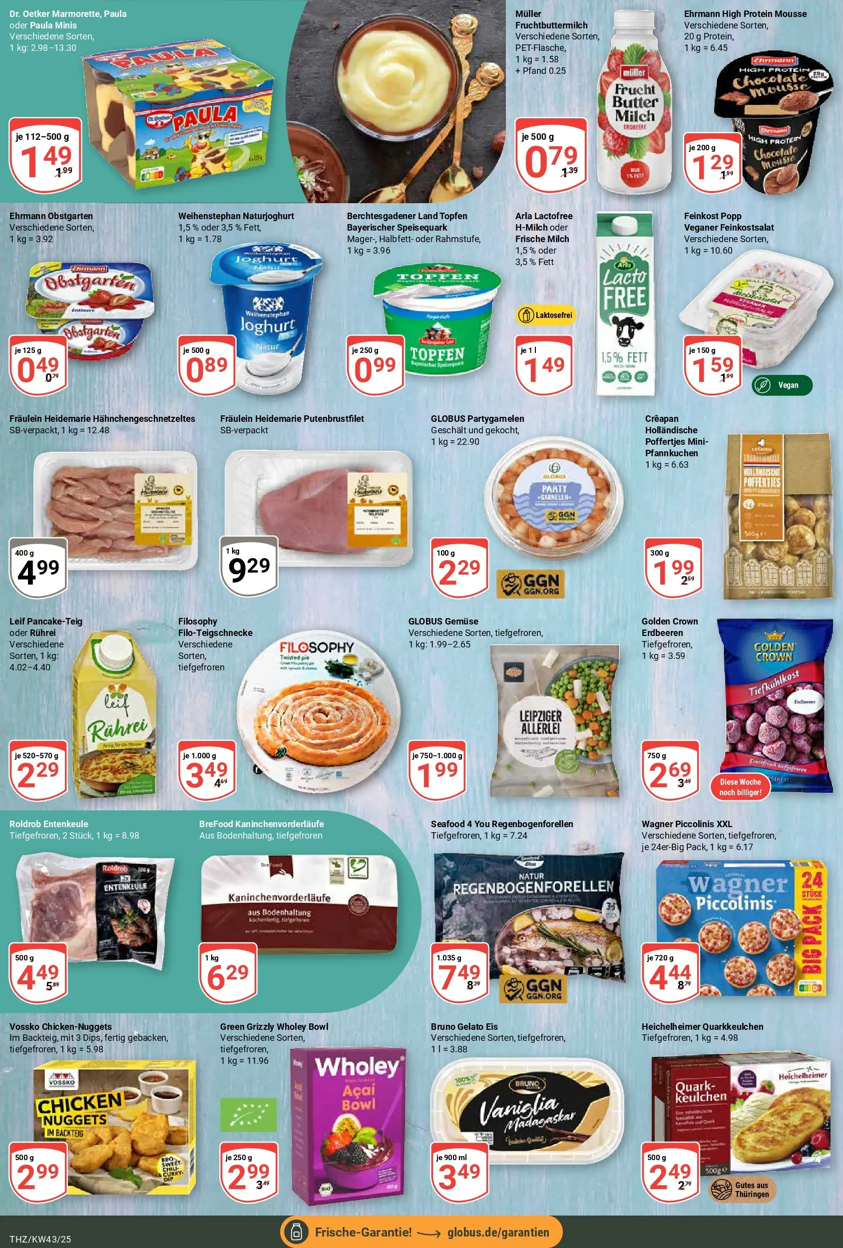Globus prospekt Zeitz	 (ab 19.10.2025) » Angebote online | Seite: 12 | Produkte: Quark, Butter, Pfannkuchen, Gemüse