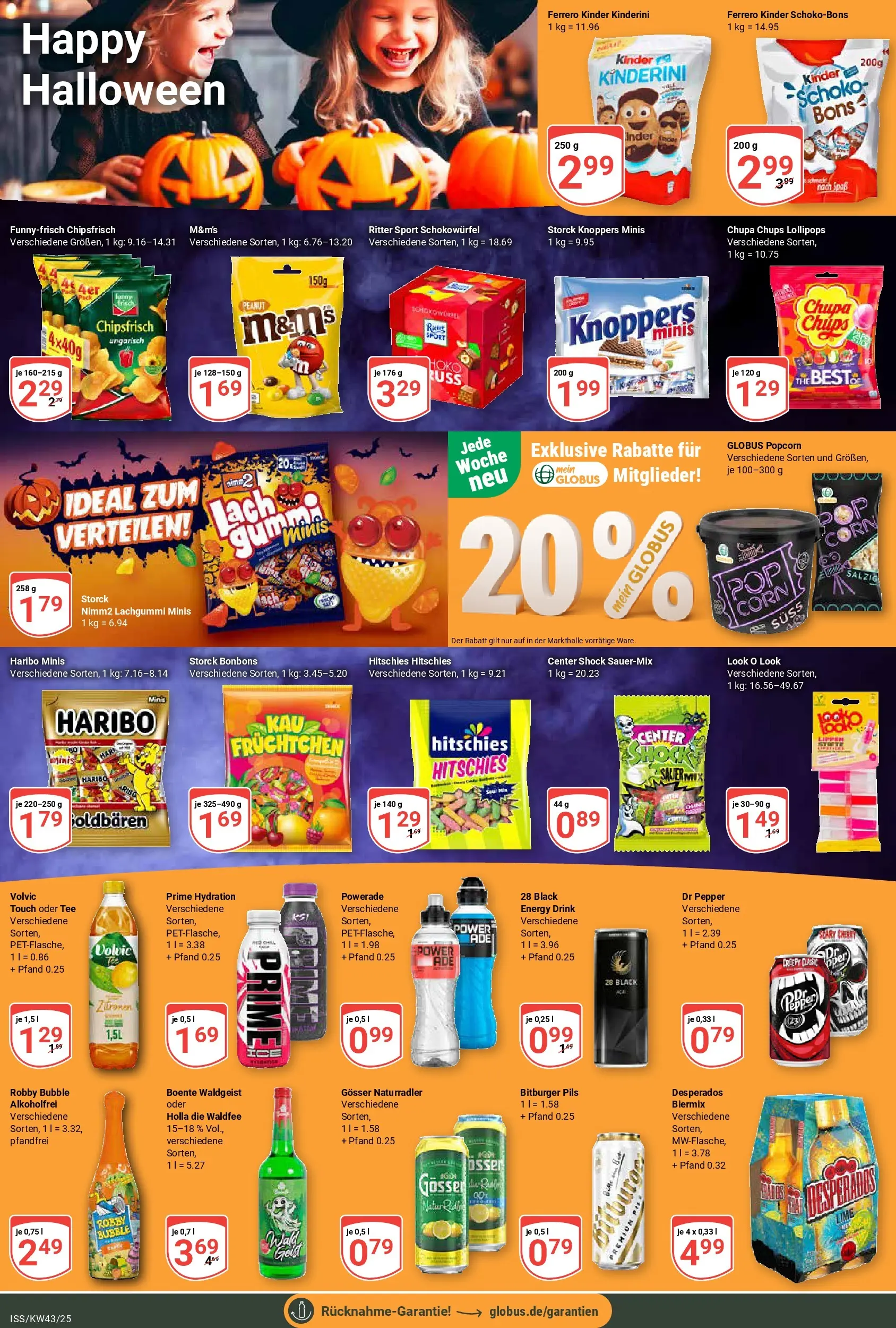 Globus prospekt Isserstedt	 (ab 19.10.2025) » Angebote online | Seite: 23 | Produkte: Bitburger, M&M's, Powerade, Tee
