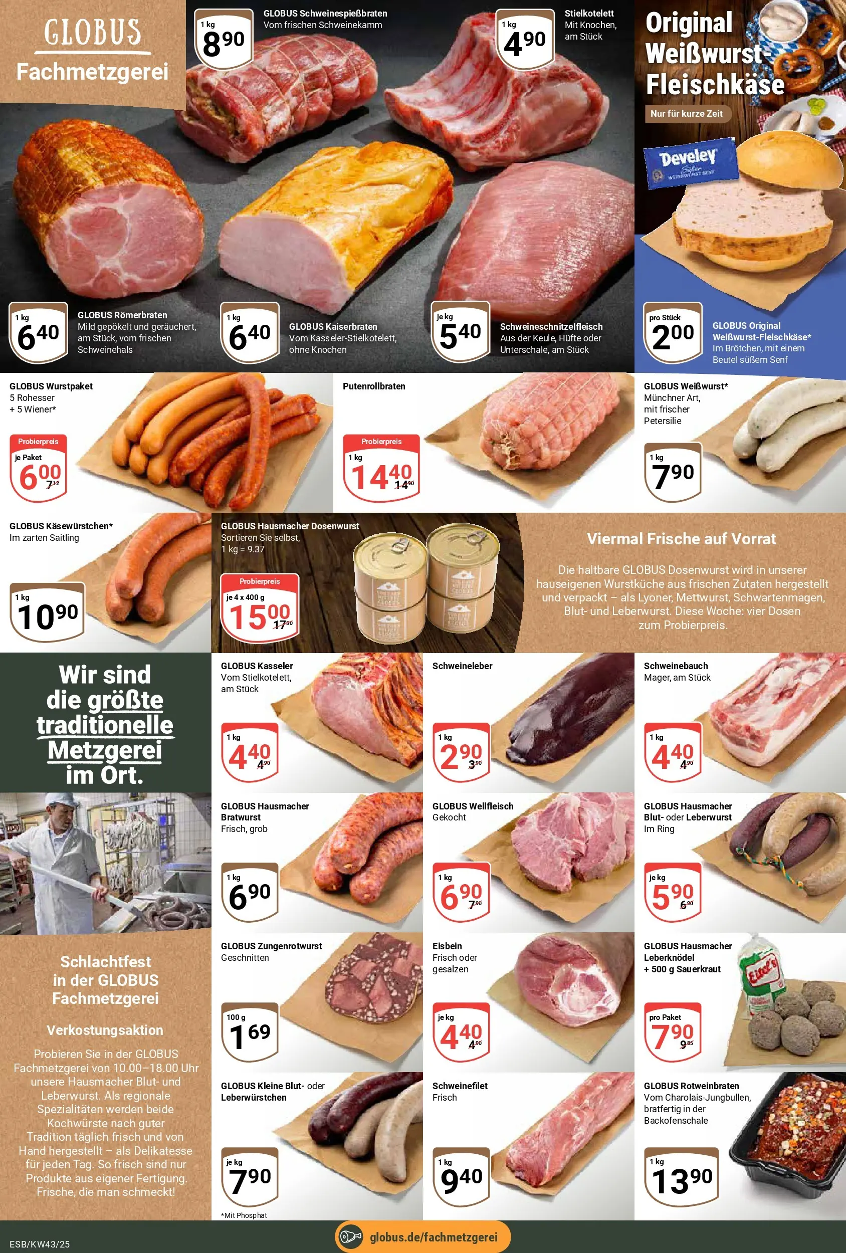 Globus prospekt Eschborn	 (ab 19.10.2025) » Angebote online | Seite: 10 | Produkte: Schweinebauch, Bratwurst, Petersilie, Uhr