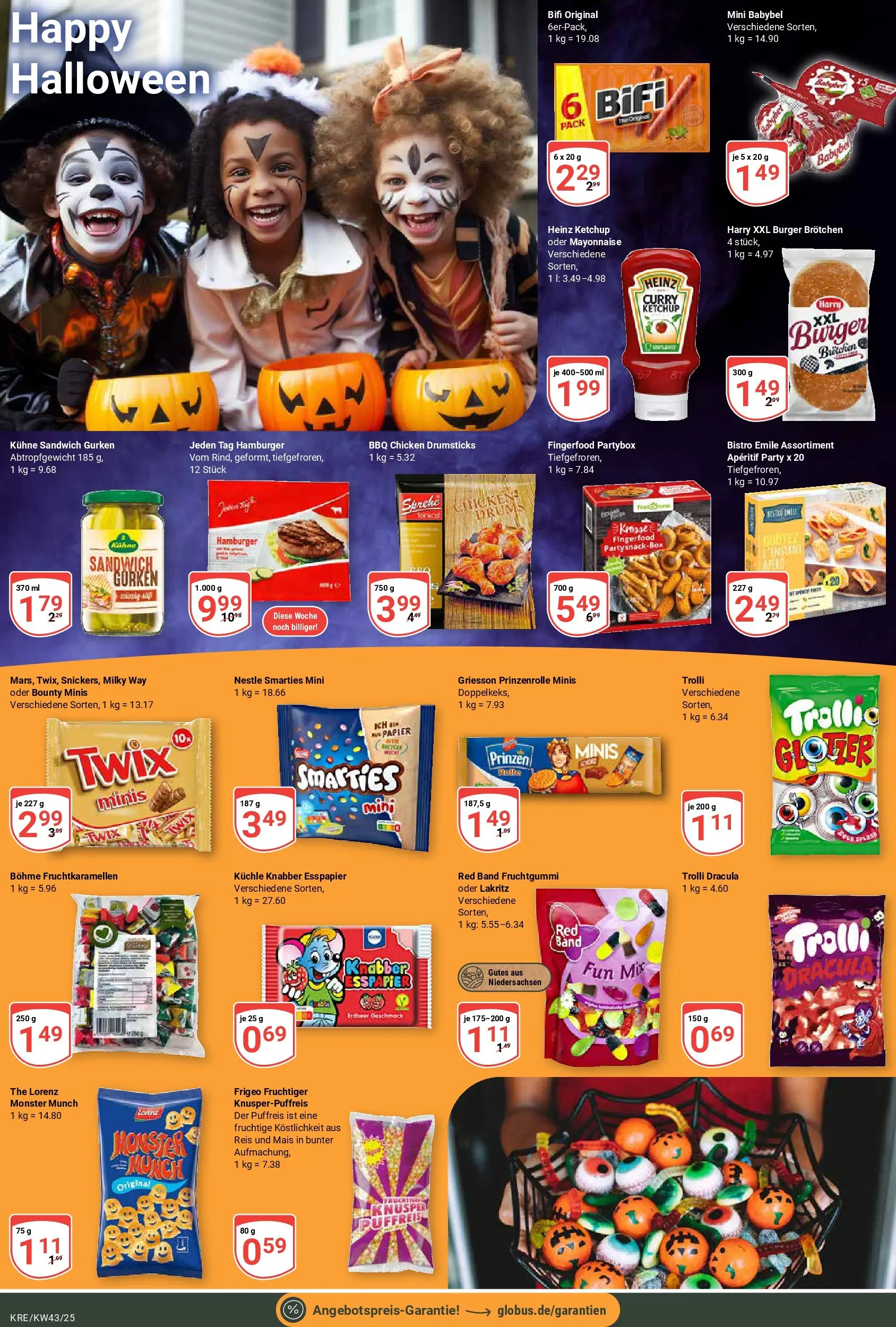 Globus prospekt Krefeld	 (ab 19.10.2025) » Angebote online | Seite: 20 | Produkte: Monster, Babybel, Ketchup, Gurken