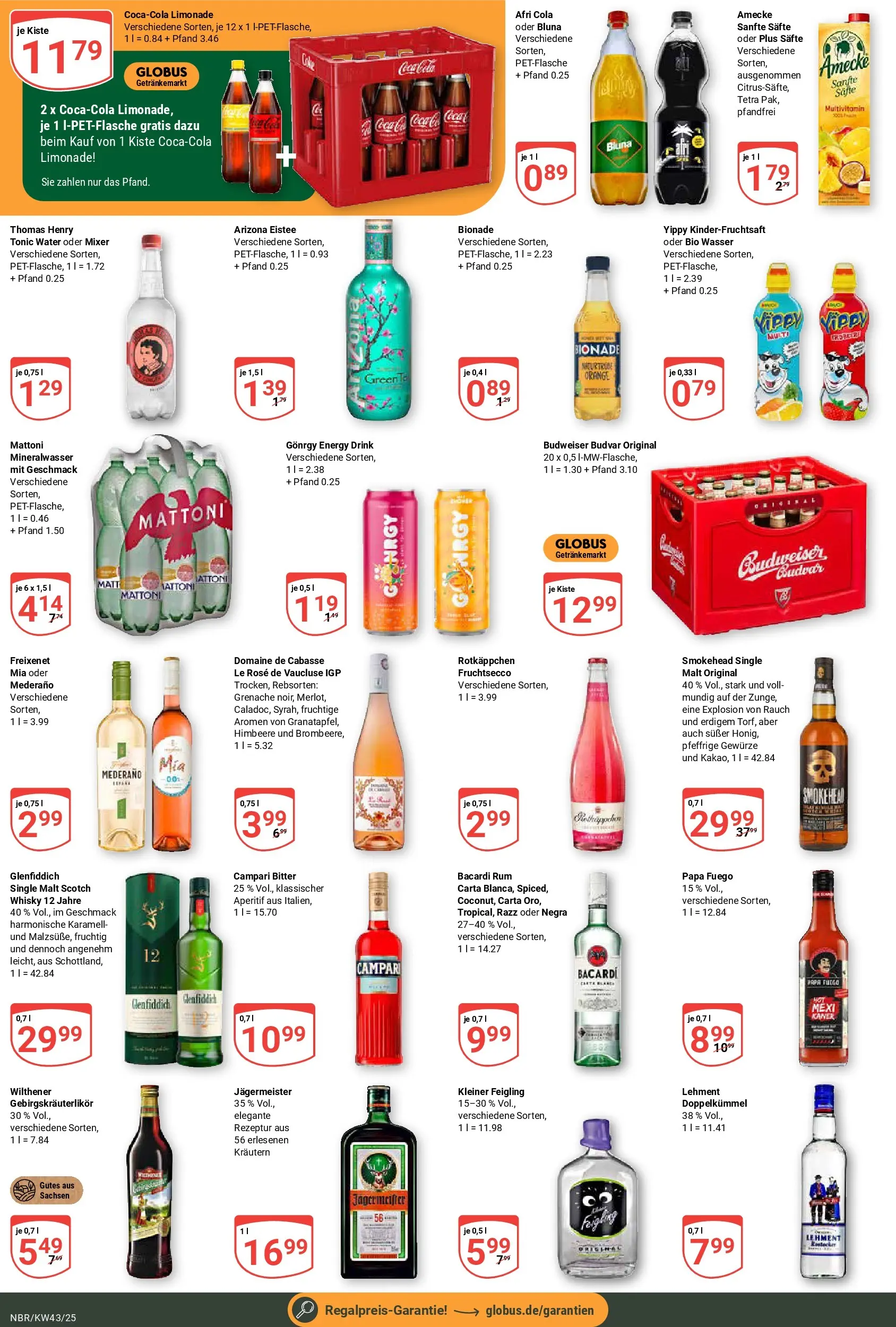 Globus prospekt Neubrandenburg	 (ab 19.10.2025) » Angebote online | Seite: 5 | Produkte: Cola, Wilthener, Rum, Bionade