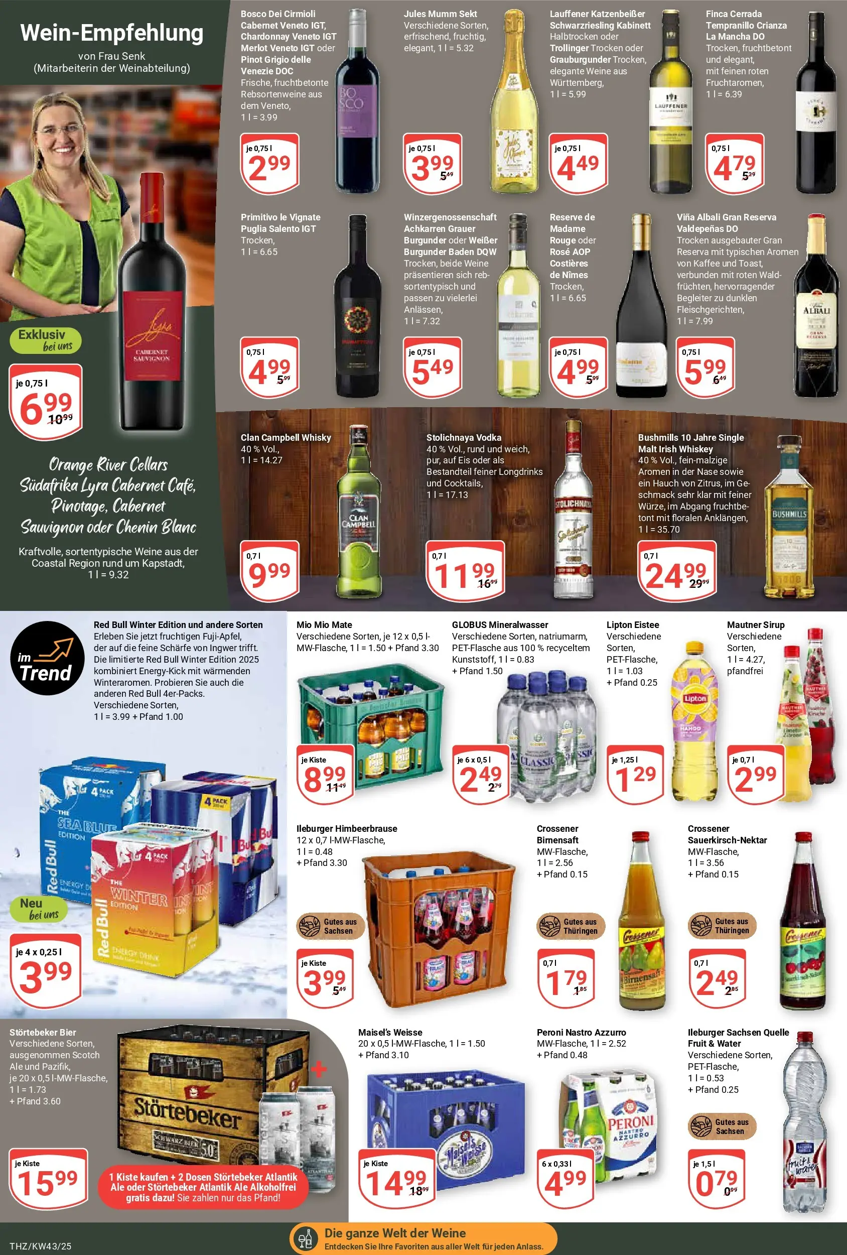 Globus prospekt Zeitz	 (ab 19.10.2025) » Angebote online | Seite: 18 | Produkte: Energy, Merlot, Mio mio mate, Whiskey