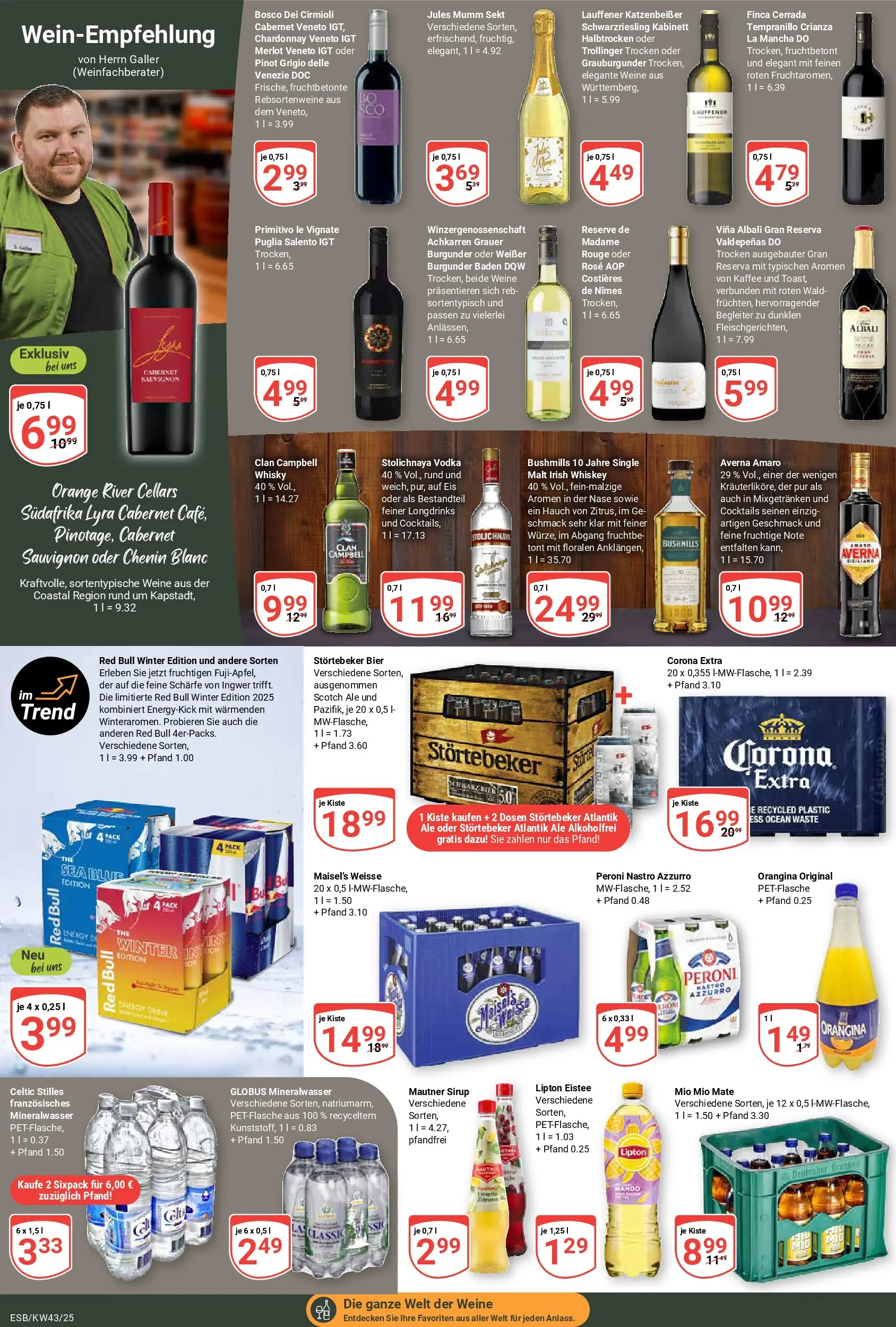 Globus prospekt Eschborn	 (ab 19.10.2025) » Angebote online | Seite: 17 | Produkte: Sekt, Rouge, Sirup, Mineralwasser