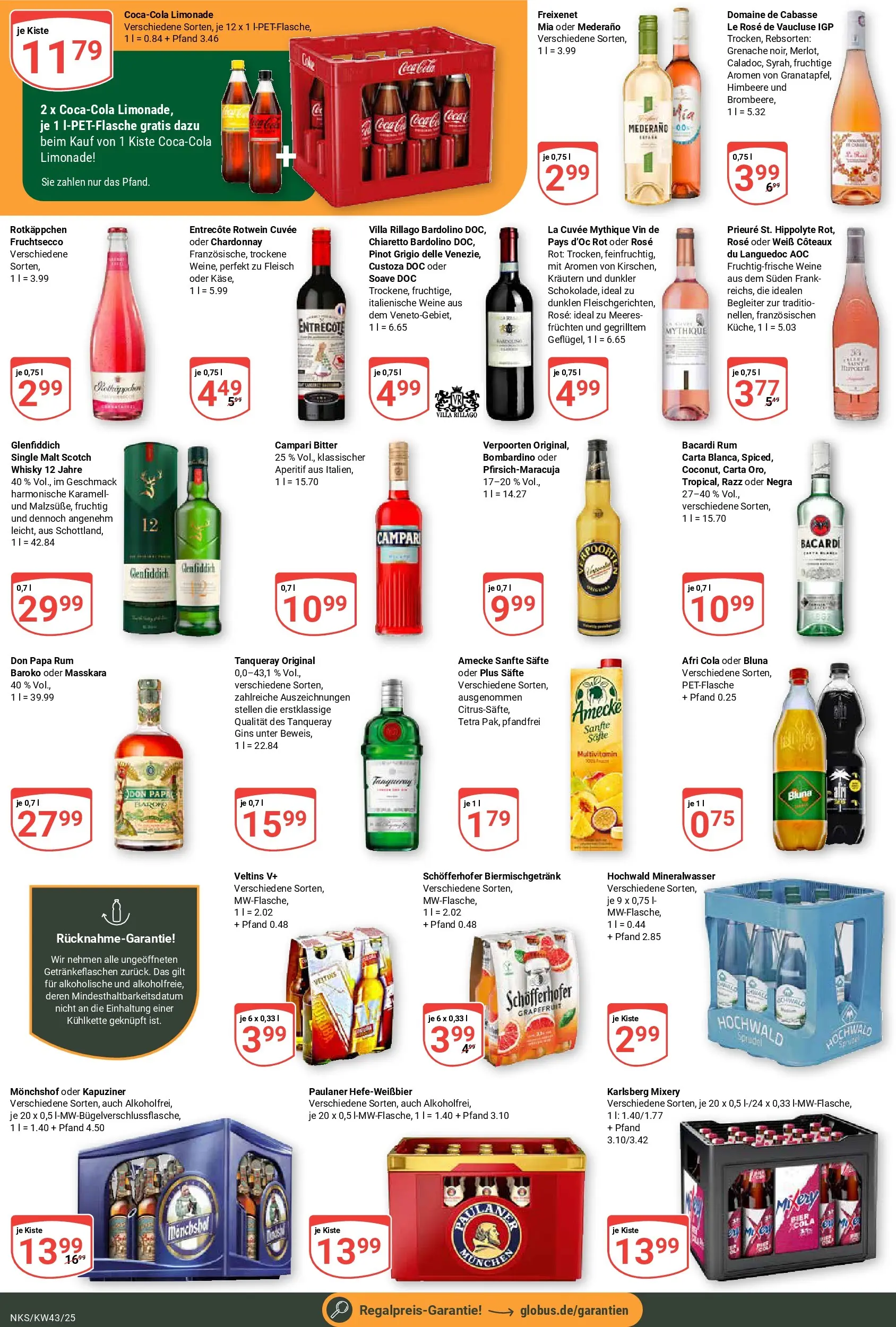 Globus prospekt Neunkirchen	 (ab 19.10.2025) » Angebote online | Seite: 3 | Produkte: Bacardi, Campari, Rotkäppchen, Mixery