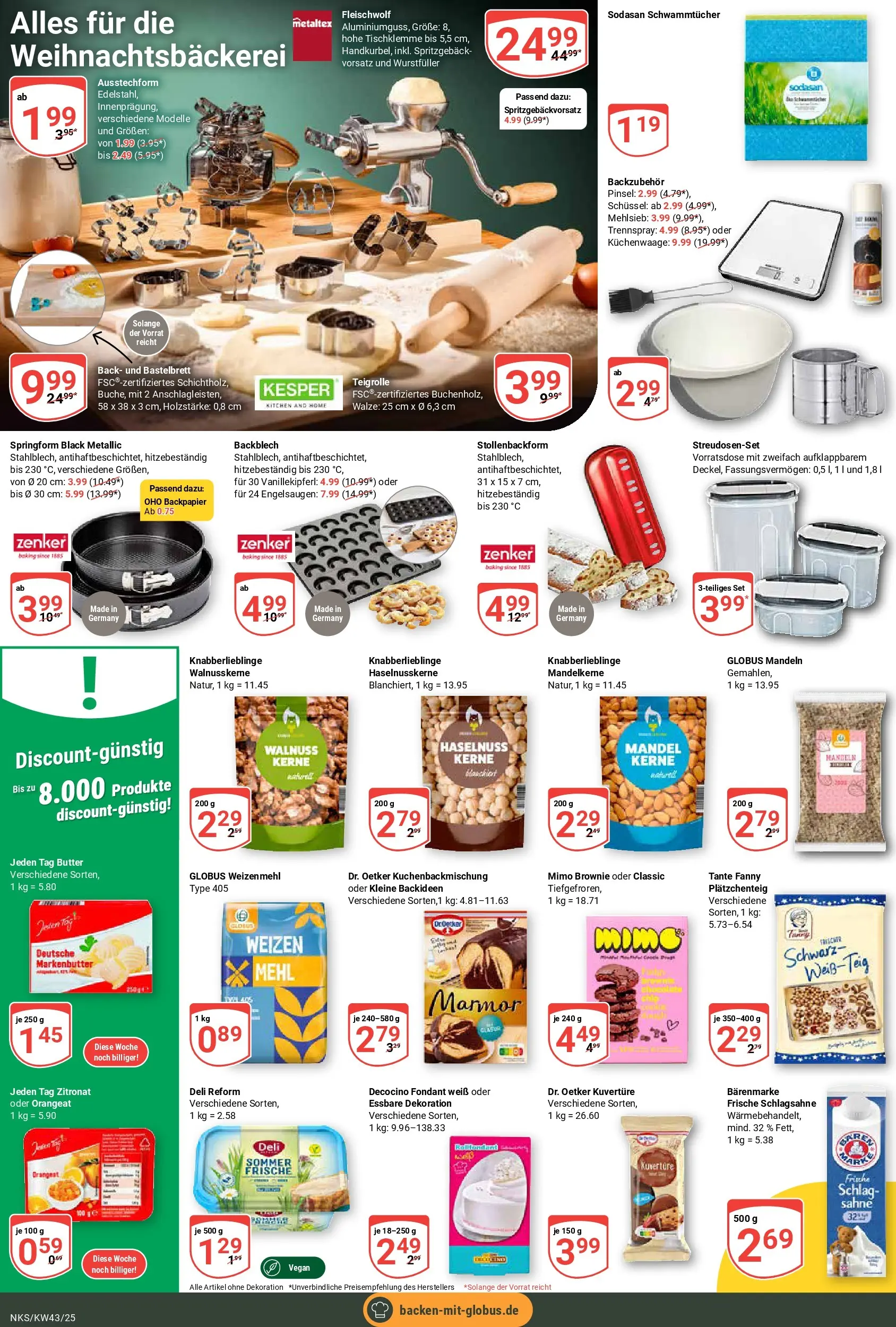 Globus prospekt Neunkirchen	 (ab 19.10.2025) » Angebote online | Seite: 5 | Produkte: Butter, Weizenmehl, Mandeln, Deli reform