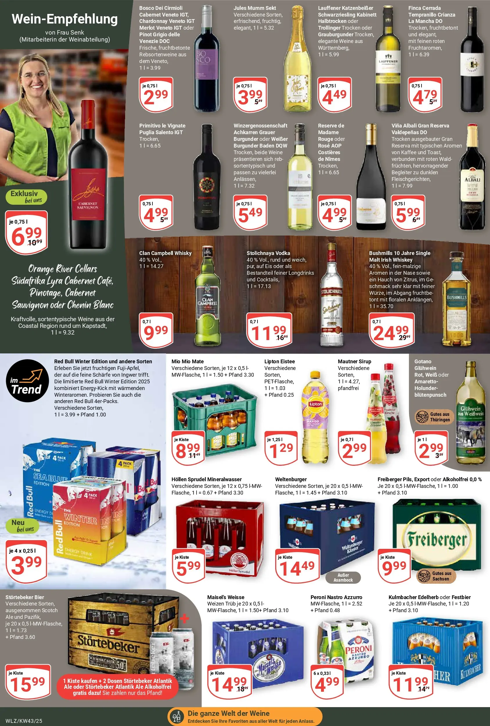 Globus prospekt Weischlitz	 (ab 19.10.2025) » Angebote online | Seite: 18 | Produkte: Energy, Jules mumm, Whiskey, Eis
