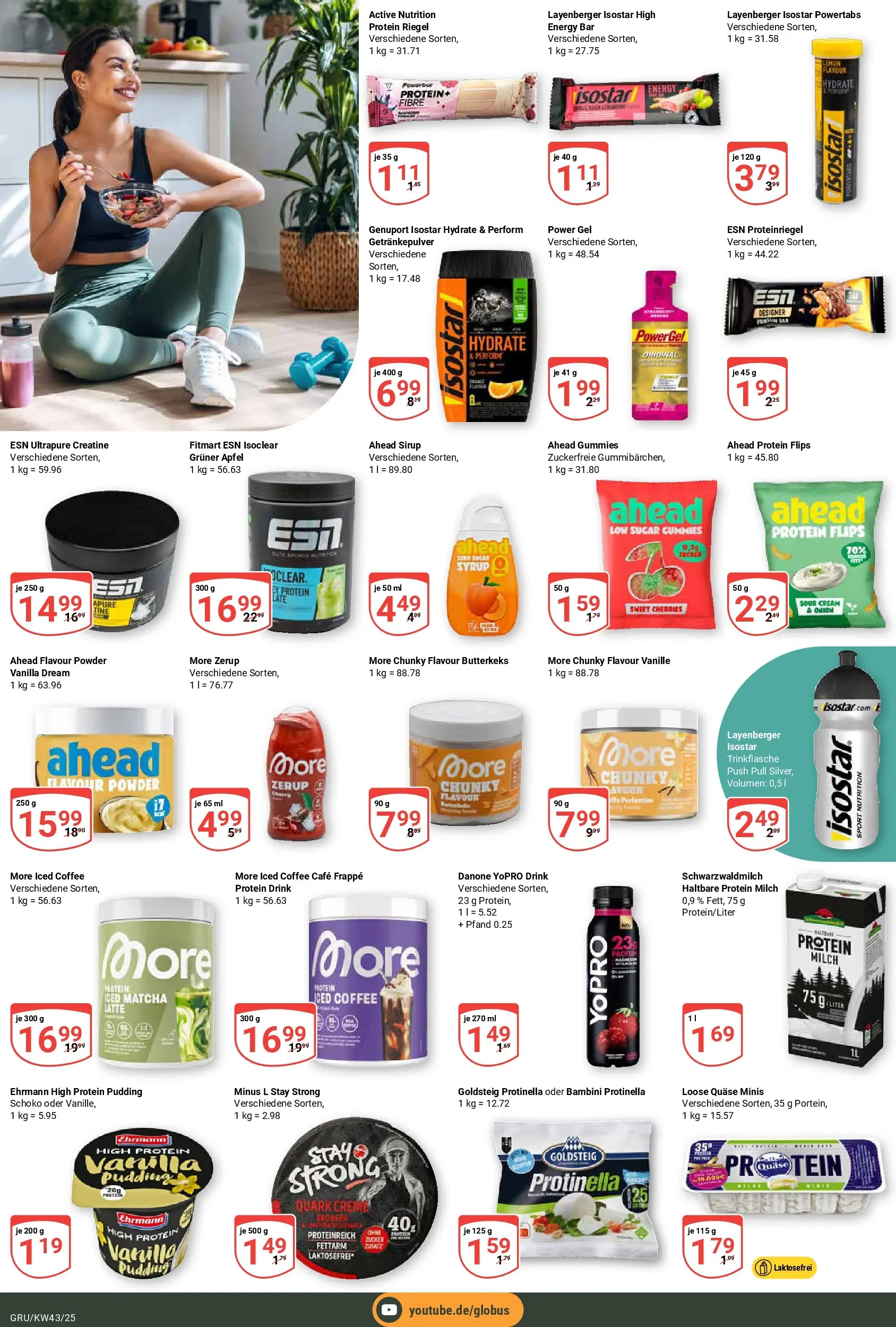 Globus prospekt Grünstadt	 (ab 19.10.2025) » Angebote online | Seite: 16 | Produkte: High protein pudding, Energy, Sirup, Creme