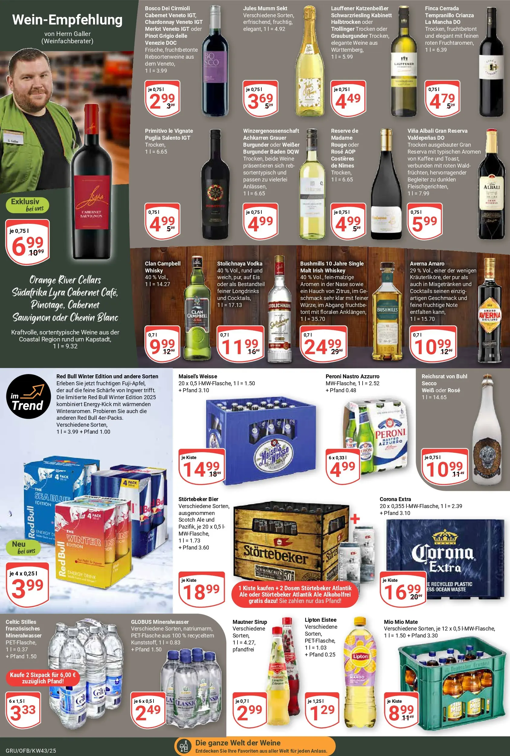 Globus prospekt Grünstadt	 (ab 19.10.2025) » Angebote online | Seite: 18 | Produkte: Whisky, Energy, Mio mio mate, Whiskey
