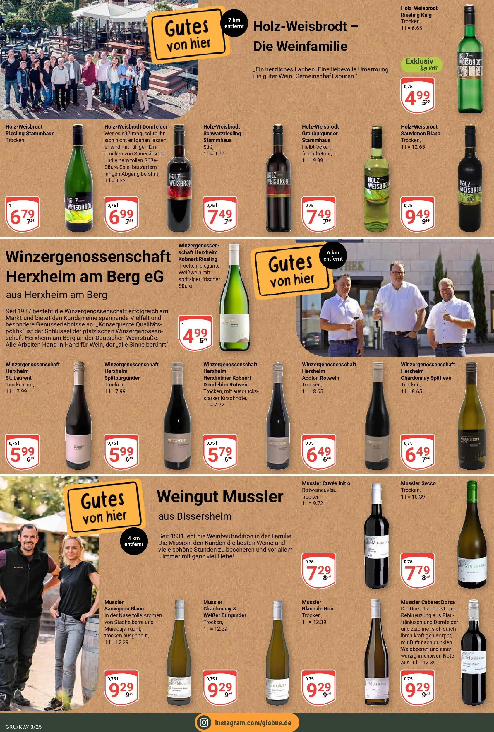 Globus prospekt Grünstadt	 (ab 19.10.2025) » Angebote online | Seite: 19 | Produkte: Weißwein, Rotwein, Duft