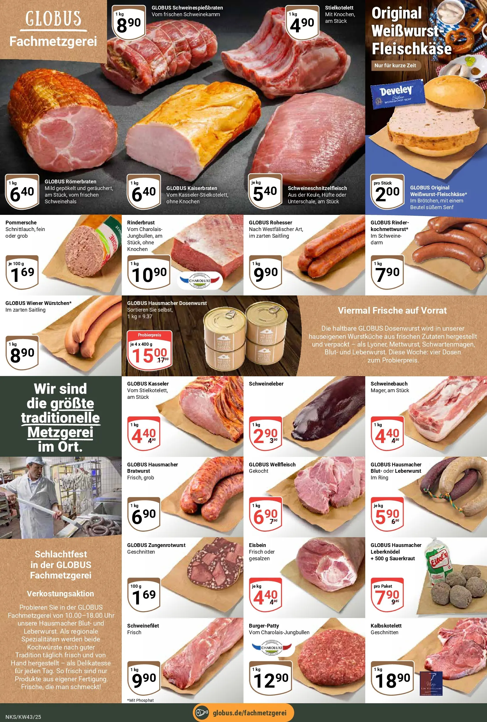 Globus prospekt Neunkirchen	 (ab 19.10.2025) » Angebote online | Seite: 10 | Produkte: Schweinebauch, Bratwurst, Schweinefilet, Uhr