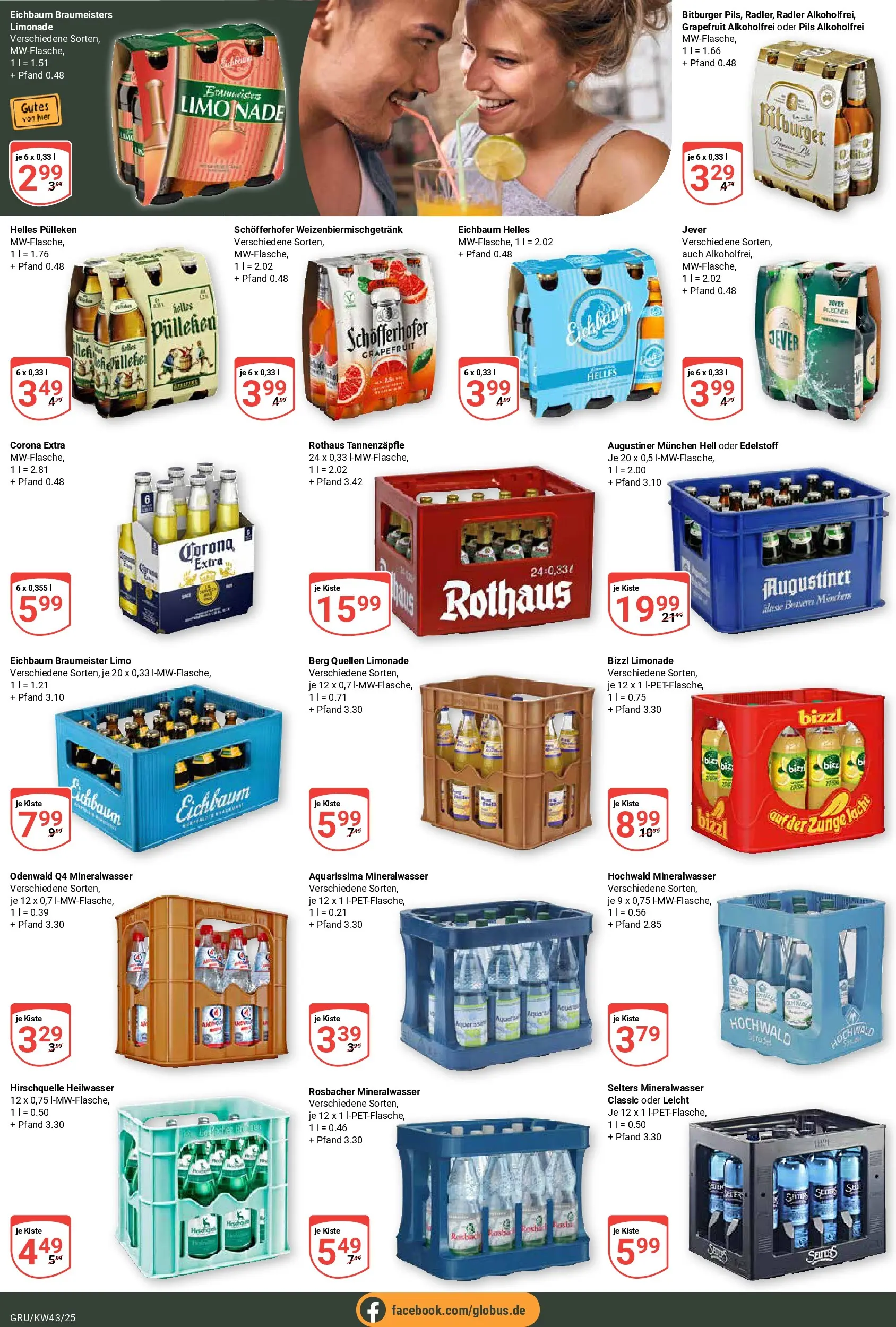 Globus prospekt Grünstadt	 (ab 19.10.2025) » Angebote online | Seite: 20 | Produkte: Helles pulleken, Pils, Limonade, Mineralwasser