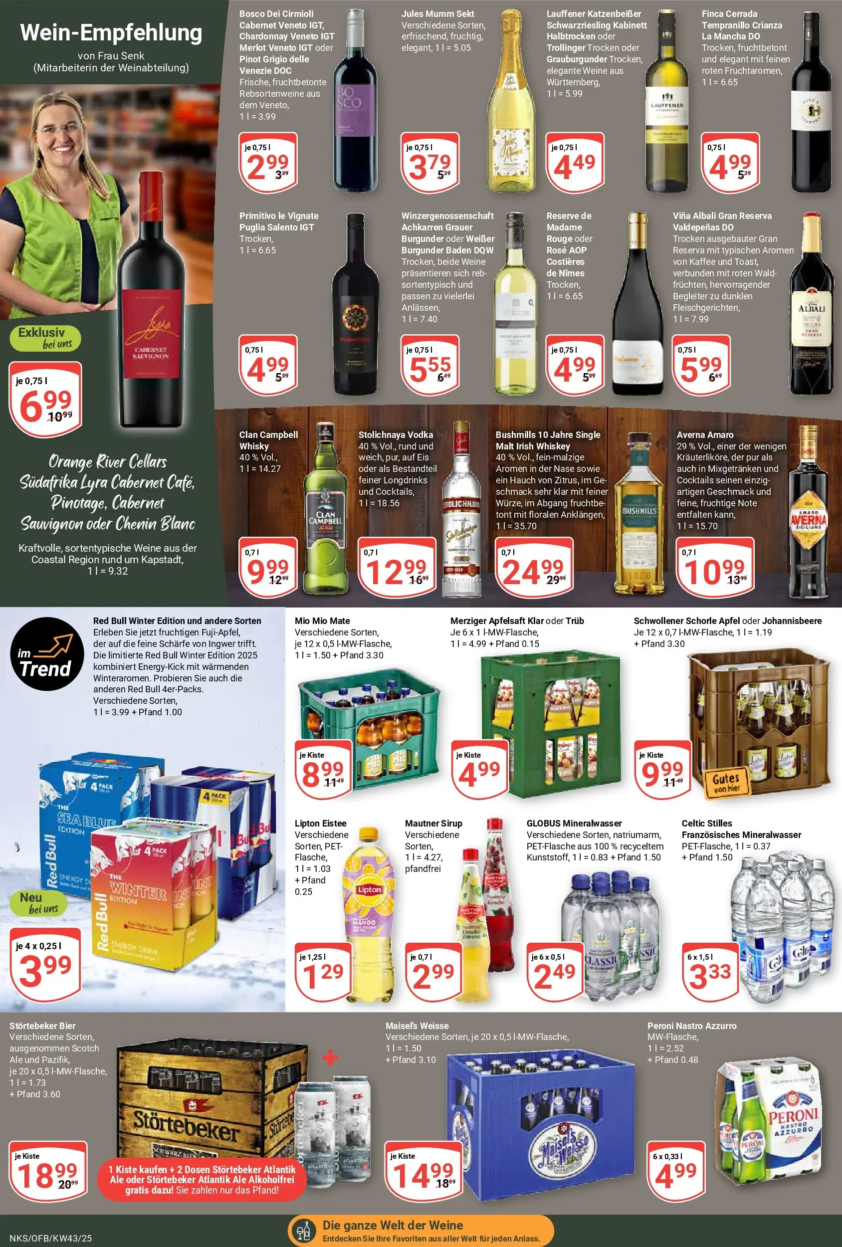 Globus prospekt Neunkirchen	 (ab 19.10.2025) » Angebote online | Seite: 17 | Produkte: Energy, Bier, Mio mio mate, Mineralwasser